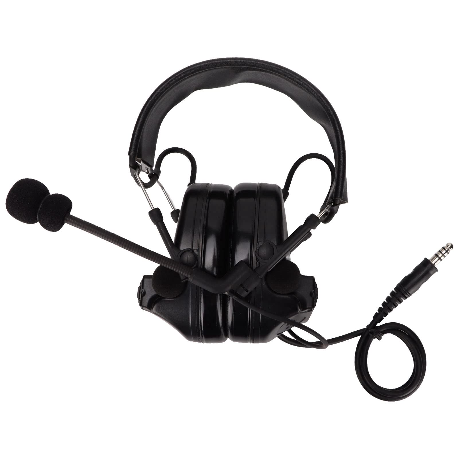Trigger Headphones with Ear Protection & U94 PTT Pull Wire - Compatible with 6200C & T80 Radios (Black) - Ideal for Military, Tactical Training & Outdoor Communication