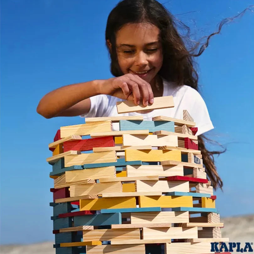 Premium KAPLA Wooden Building Blocks - 200-Piece Summer Set in Sturdy Storage Box | Creative STEM Toys for Kids, Perfect for Indoor & Outdoor Play, Educational Gift for Toddlers & Children
