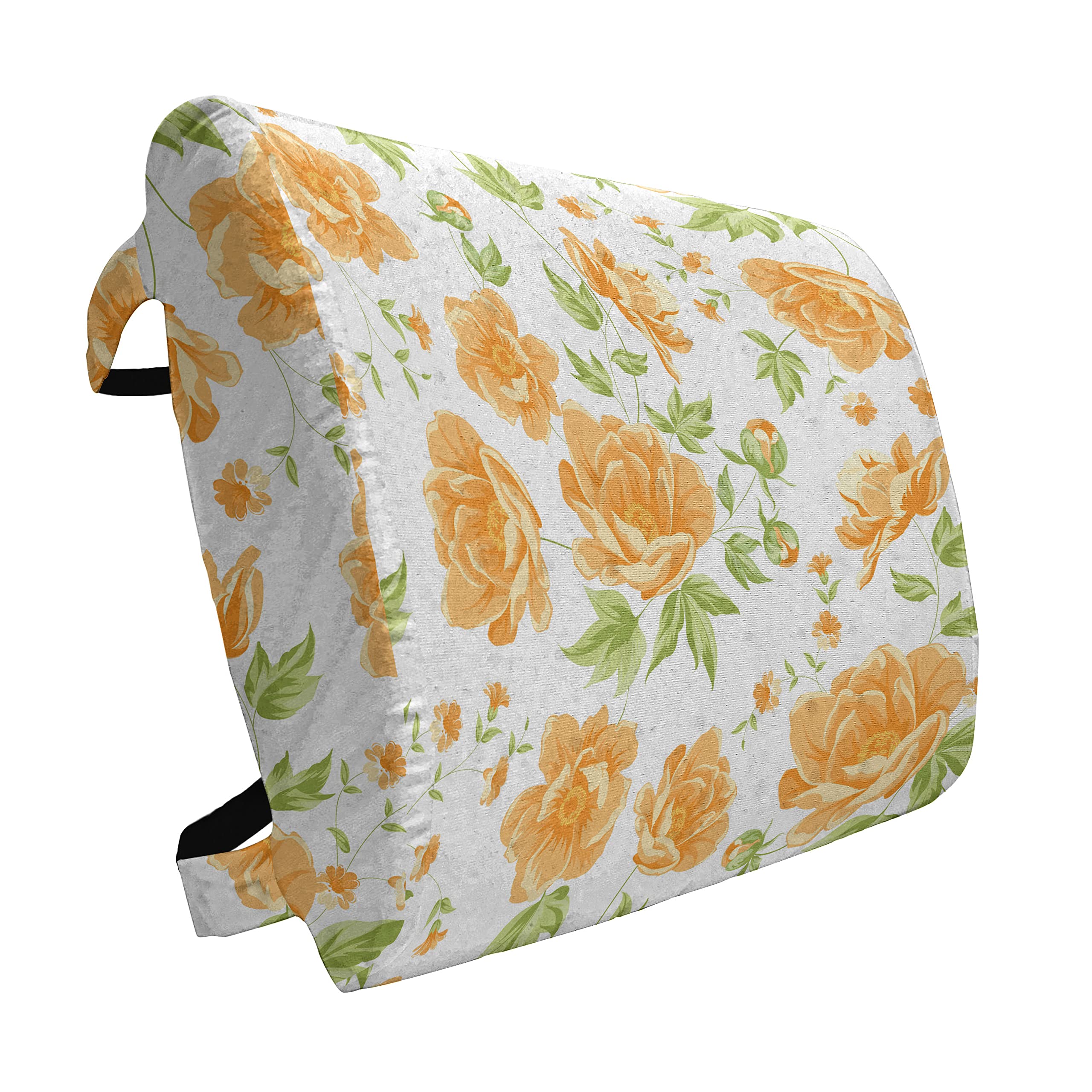 Ambesonne Floral Lumbar Support Pillow - Peony Bouquet Design, High Density Foam for Office Chair & Car Seat (14