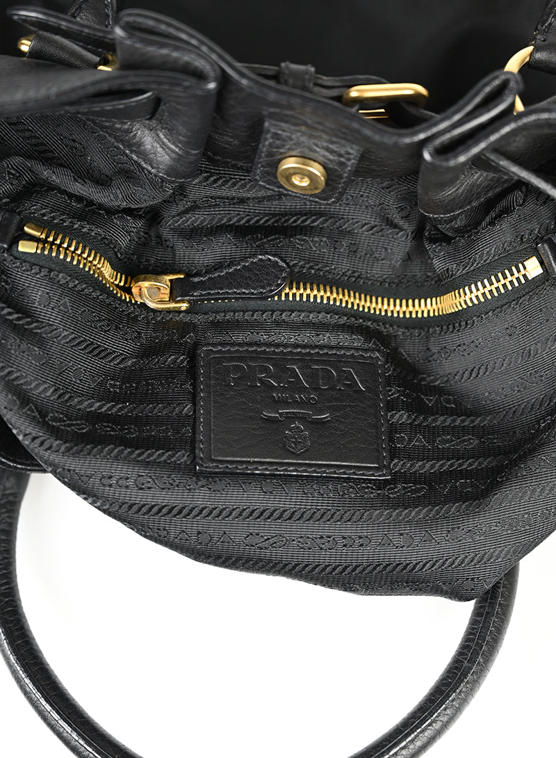 Prada Black Fabric Shopper Bag - Stylish & Spacious Tote for Women | Perfect for Work, Travel & Everyday Use