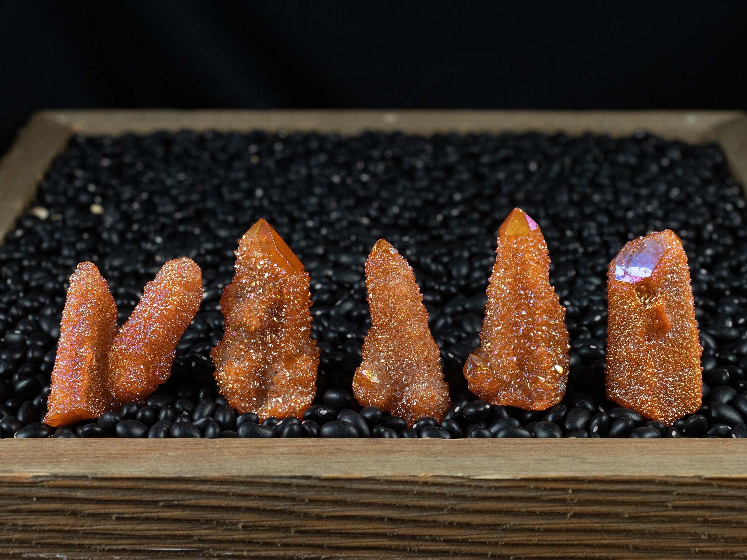 Orange Tangerine Aura Quartz Crystal Point - Natural Rainbow Quartz Healing Stone for Meditation, Reiki & Home Decor (E2135) | Spiritual Crystal Gift for Yoga Practitioners & Energy Workers