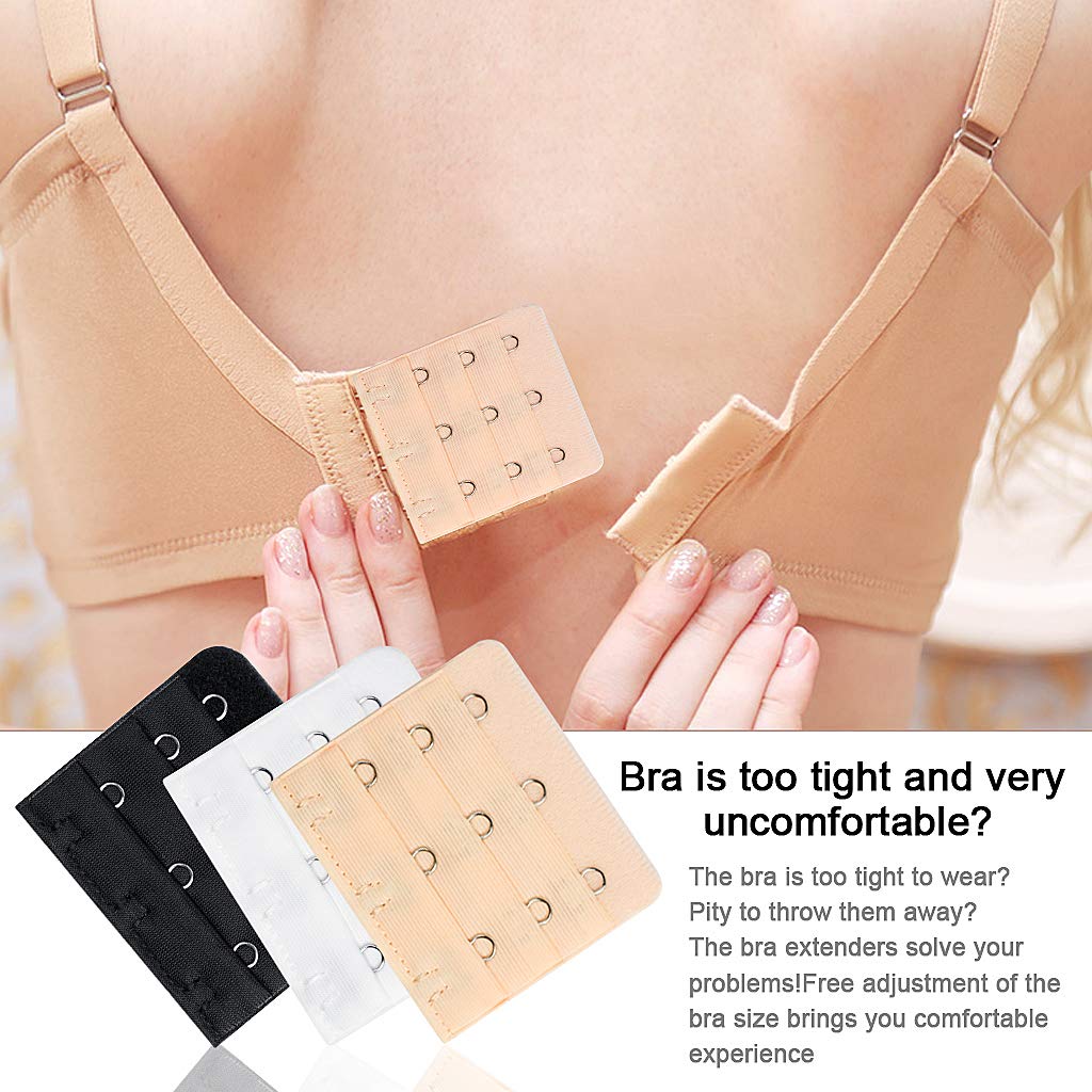 9Pcs Bra Extender Set - 3 Hooks & 2 Hooks Soft Comfortable Women's Bra Extensions in Black, White & Beige | Perfect for Maternity, Weight Fluctuations & Everyday Comfort