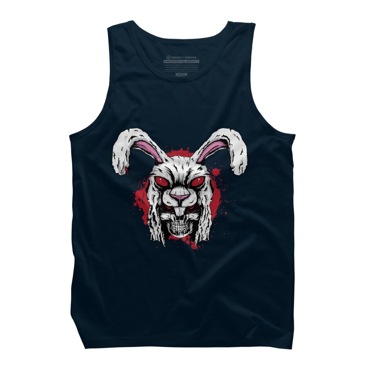 Design By Humans Men's Bunny Killer by Douglas Tank Top - Soft Cotton Graphic Tee for Casual Wear & Street Style