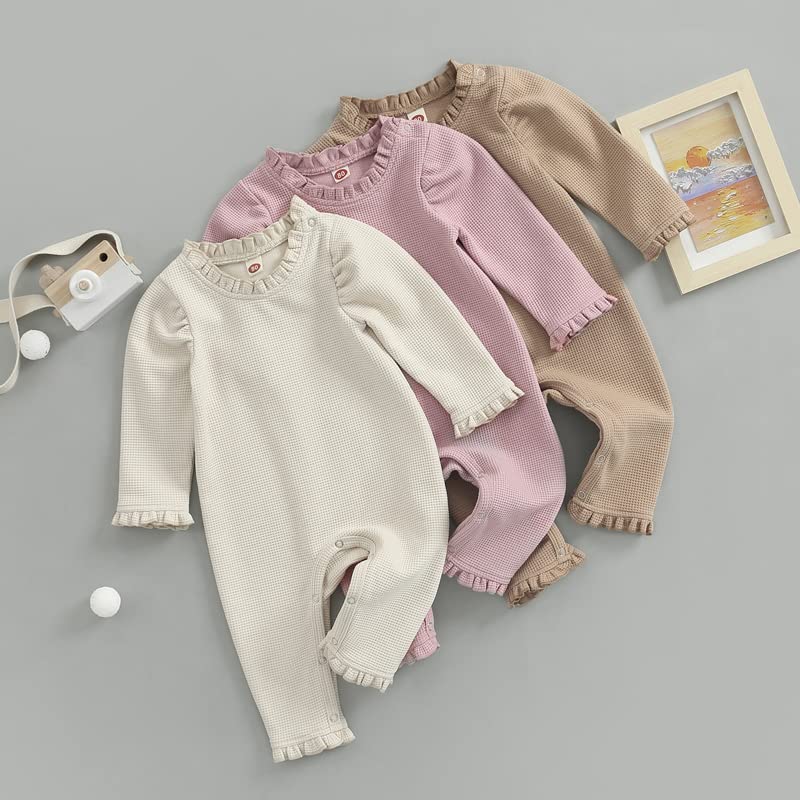 Adorable Newborn Baby Girl Bubble Romper Onesie - Soft Cotton Infant Jumpsuit Outfit for 0-3 Months | Perfect for Photoshoots, Baby Showers & Everyday Wear