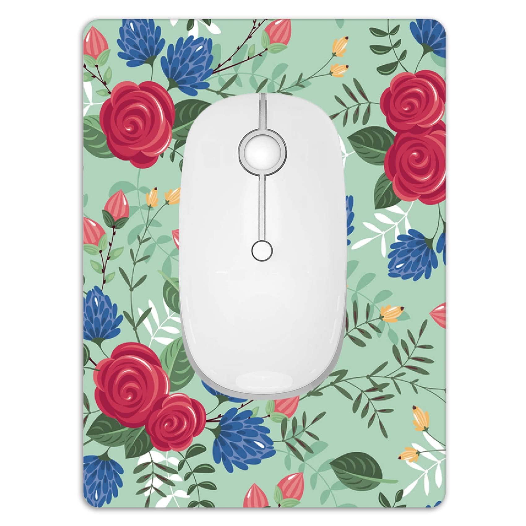 6x8 Inches Mini Mouse Pad - Non-Slip Rubber Base, Portable Square Mousepad for Wireless Mouse & Laptops - Waterproof, Durable for Travel, Home & Office Use (Red Rose Flowers Design) - Perfect for Gaming, Work & Study