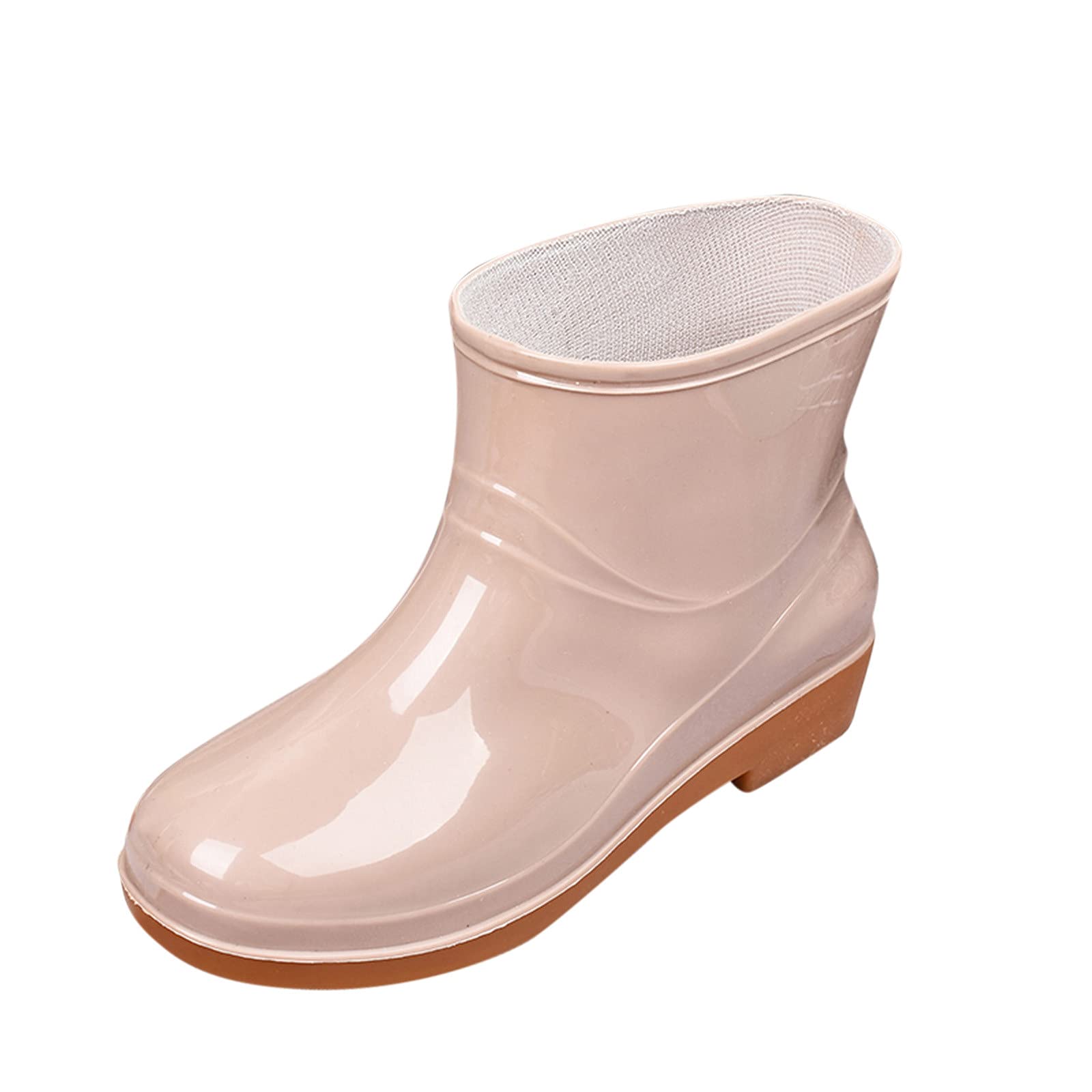 Best Women's Waterproof Rain Boots 2023 - Comfortable Low Heel Buckle Ankle Boots for Women - Non-Slip Round Toe Rubber Rain Shoes for Walking, Gardening & Outdoor Activities