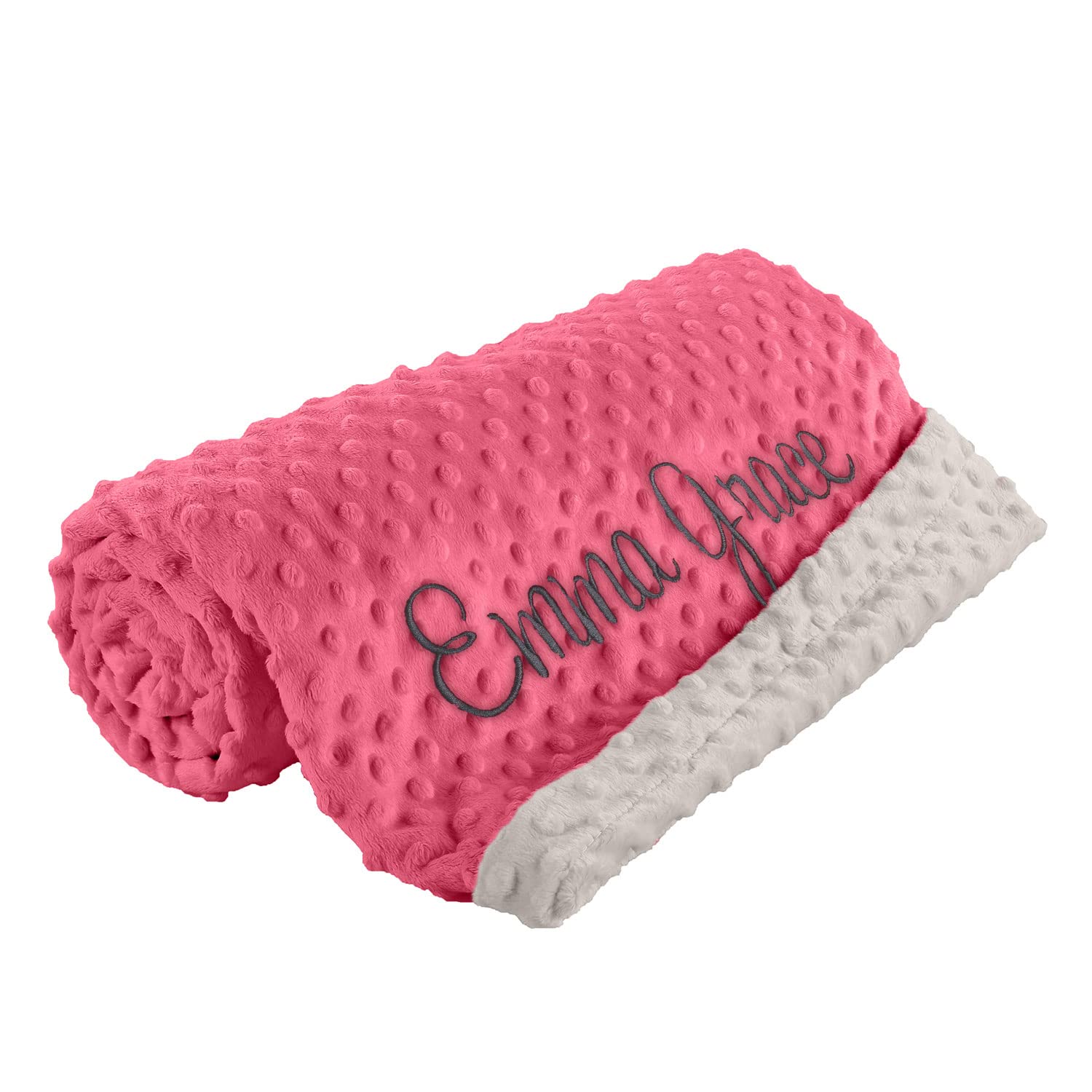 Personalized Baby Blanket for Girls - Custom Monogrammed Newborn Blanket with Name | Soft & Cozy Baby Girl Gift | Perfect for Nursery, Christening & Newborn Photography