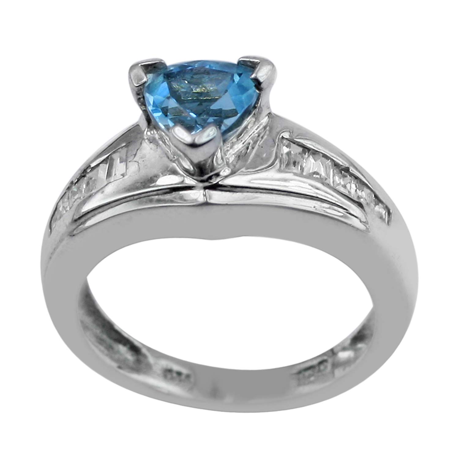 6.5MM Natural Blue Topaz December Birthstone Ring - 925 Sterling Silver Women's Wedding Band | Elegant Jewelry Gift for Anniversary, Engagement & Special Occasions