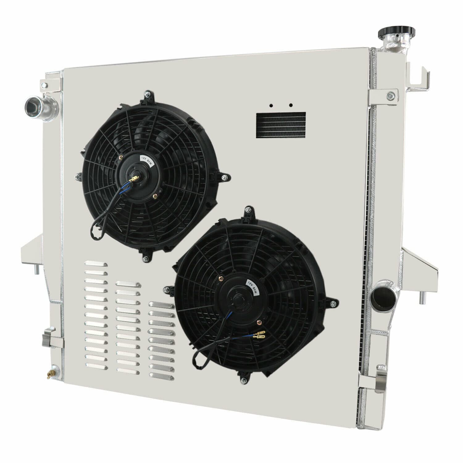 Aluminum Radiator for 2003-2010 Dodge Ram 2500 3500 with Cummins 5.9L 6.7L Diesel Engine - 2 Row Heavy Duty Cooling System with Shroud, Fan & Relay Kit - Perfect for Off-Roading, Towing & Extreme Weather Conditions