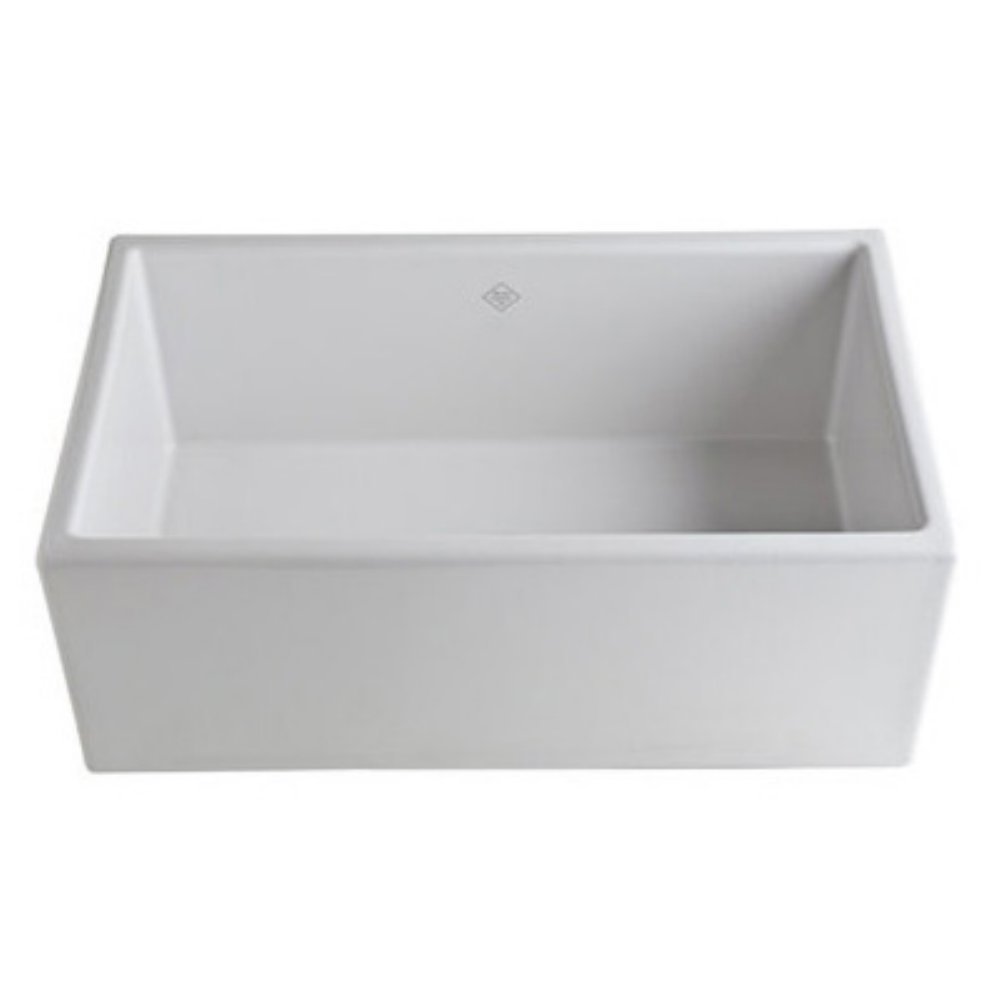 Rohl MS3018WH Fireclay Kitchen Sink in White - Durable Farmhouse Apron Front Sink for Modern & Traditional Kitchens
