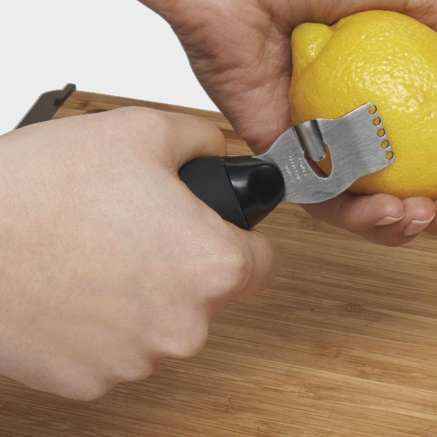 OXO Lemon Zester - Premium Stainless Steel Citrus Grater for Baking, Cooking & Garnishing - Perfect for Lemon, Lime & Orange Zest