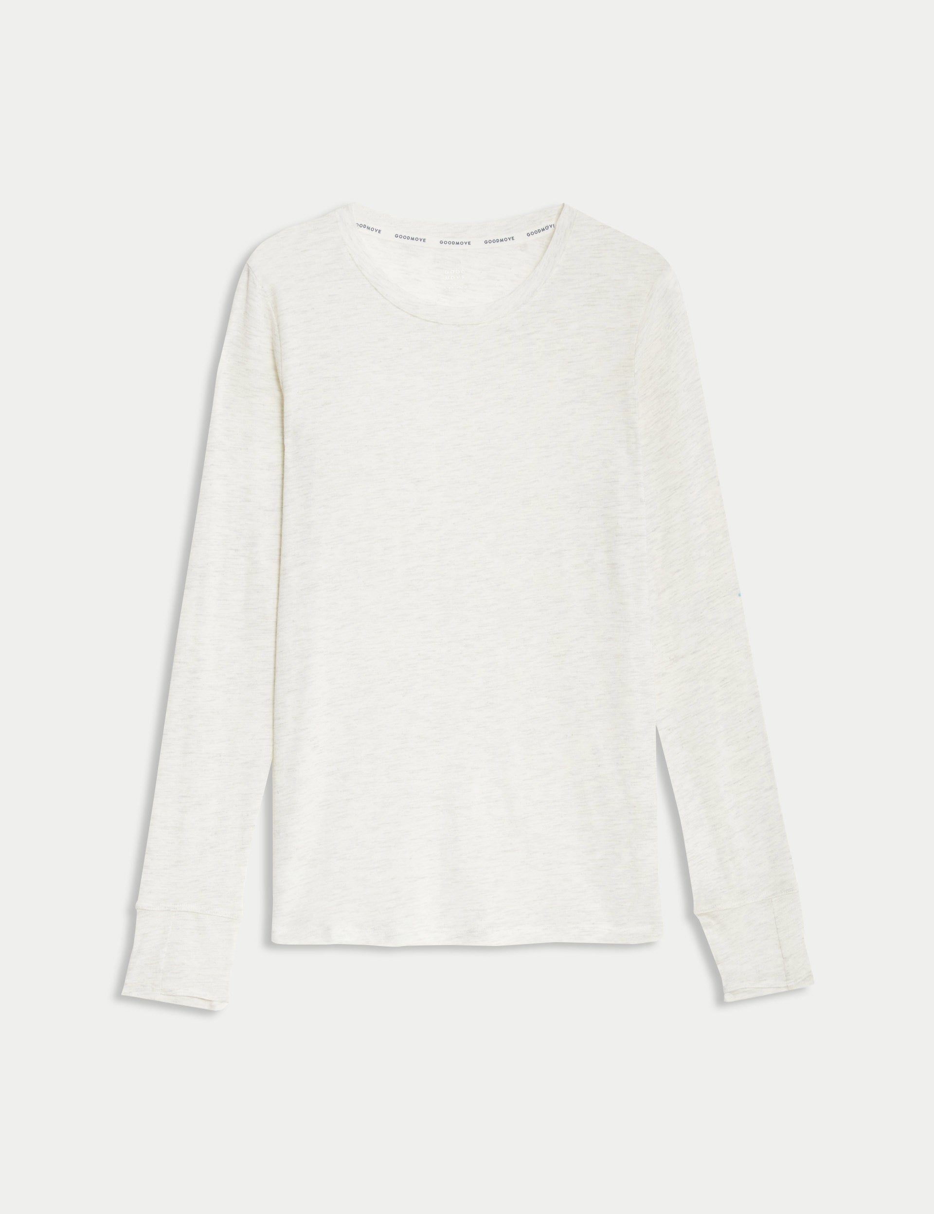 Merino Wool Crew Neck Walking Top for Women - Soft & Breathable Ivory Base Layer for Hiking, Running & Outdoor Activities