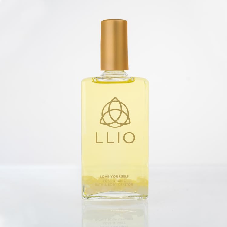 Love Yourself Rose Quartz Bath & Body Crystoil - Natural Aromatherapy Essential Oil for Relaxation & Self-Care | Perfect for Spa Nights, Meditation & Stress Relief