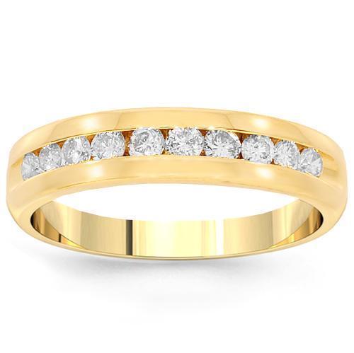 14K Yellow Gold Women's Diamond Wedding Ring Band - 0.41 Carat Total Weight (CTW) - Elegant Bridal Jewelry for Engagement, Anniversary & Special Occasions