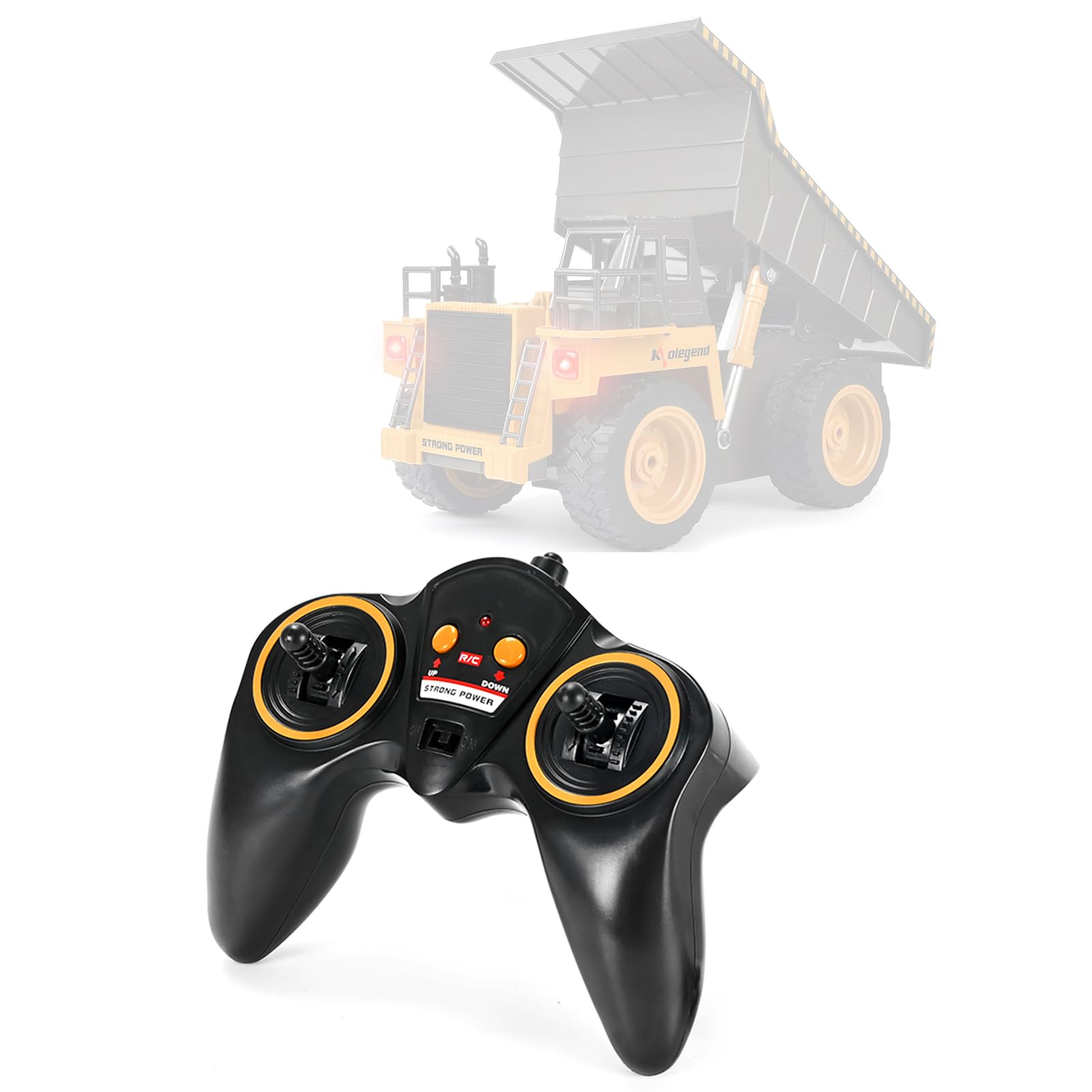 KOlegend 2.4GHz Wireless Remote Control Transmitter for RC Dump Truck - Replacement Parts for Construction Vehicle Toys | Perfect for Kids Play, Construction Site Simulation & RC Hobby Enthusiasts