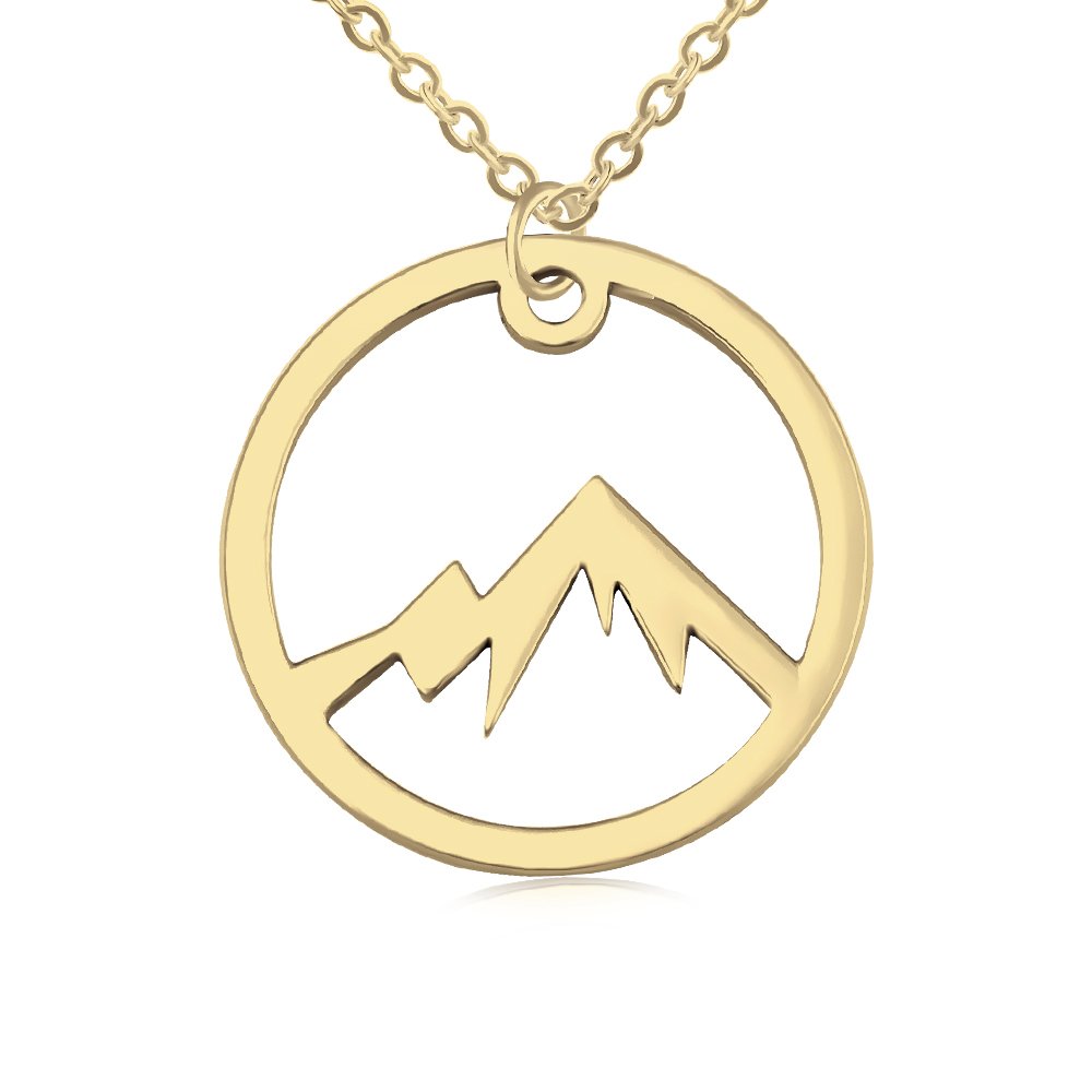 PANGRUI Elegant Mountain Top Laser Cut Pendant Necklace for Women - Perfect for Date Night, Wedding & Special Occasions