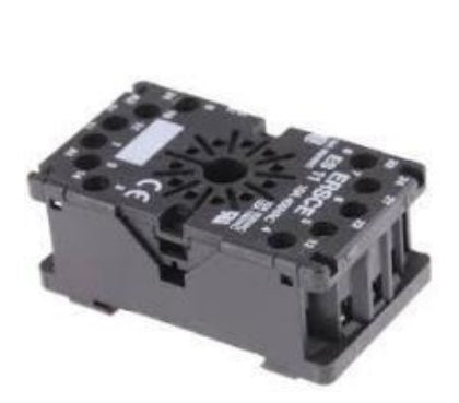 11 Pin DIN Rail or Panel Mount Socket - Industrial Electrical Connector for Control Panels & Automation Systems
