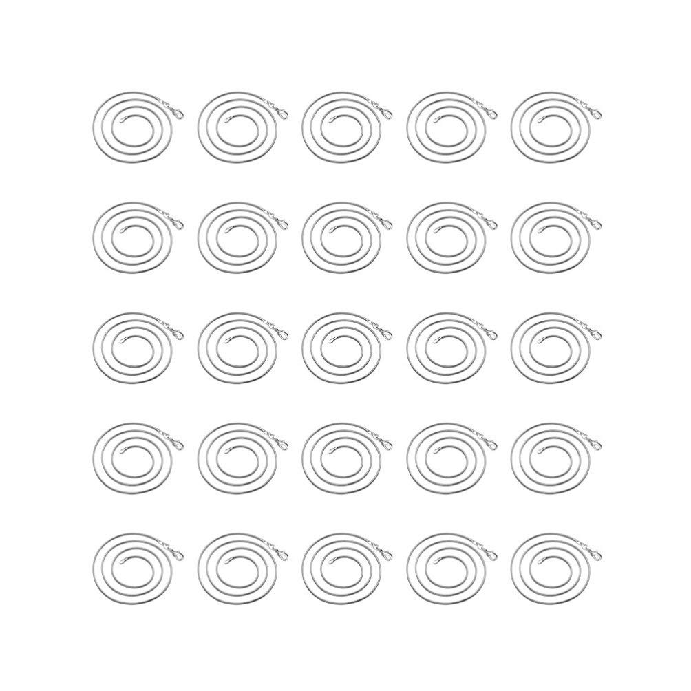 Milisten 25-Pack Silver Plated Snake Chain Necklaces 16 Inch with Lobster Clasp - Perfect for Jewelry Making, Pendant DIY, Gift Packaging & Fashion Layering