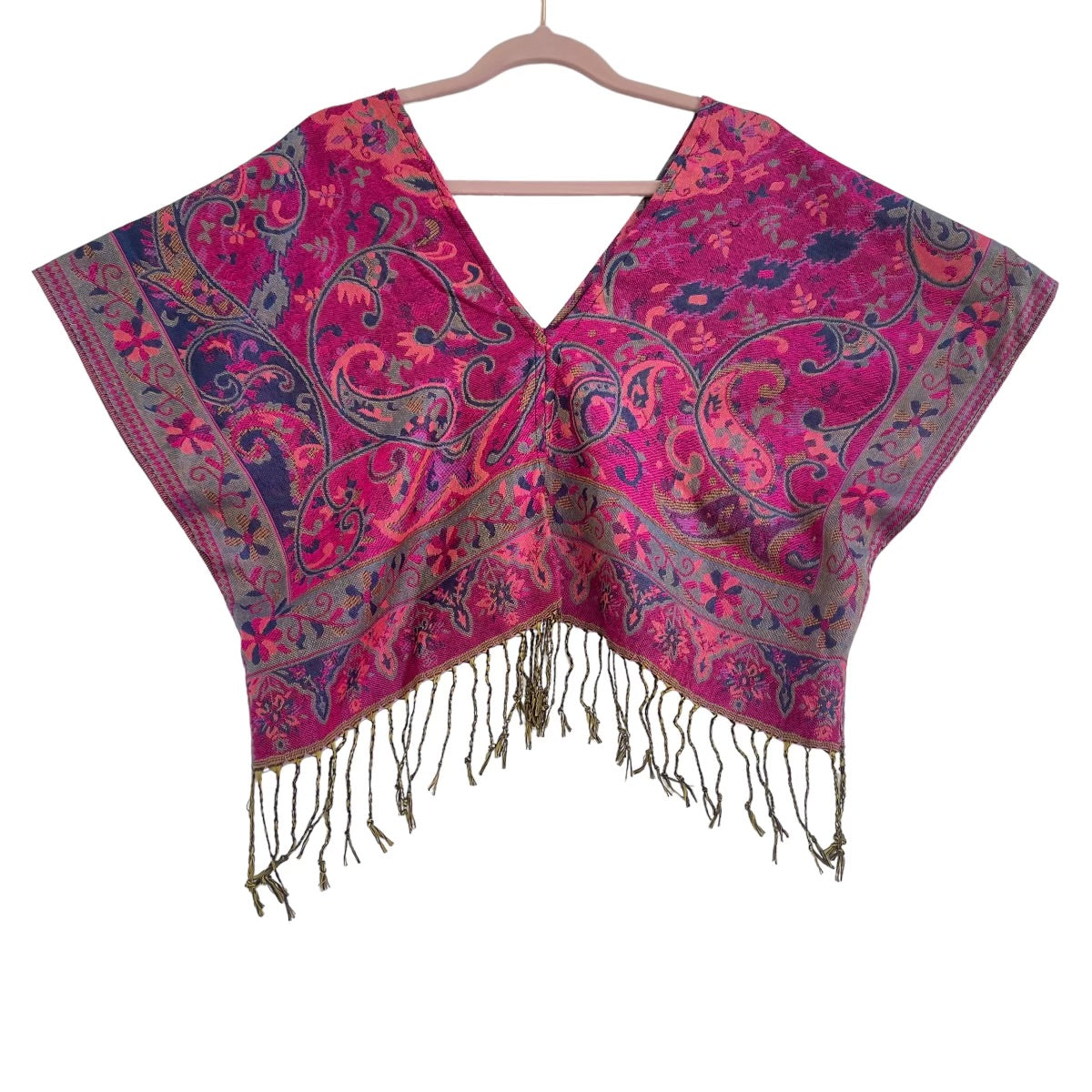 V PASH Women's Crop Top - Pink Gardens Print | Trendy Short Sleeve Summer Shirt for Casual Wear, Beach Outfits & Music Festivals