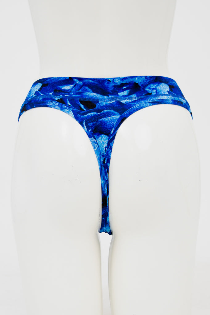 Blue Rose Bamboo Thong - Comfortable & Breathable Women's Underwear for Yoga, Gym & Daily Wear