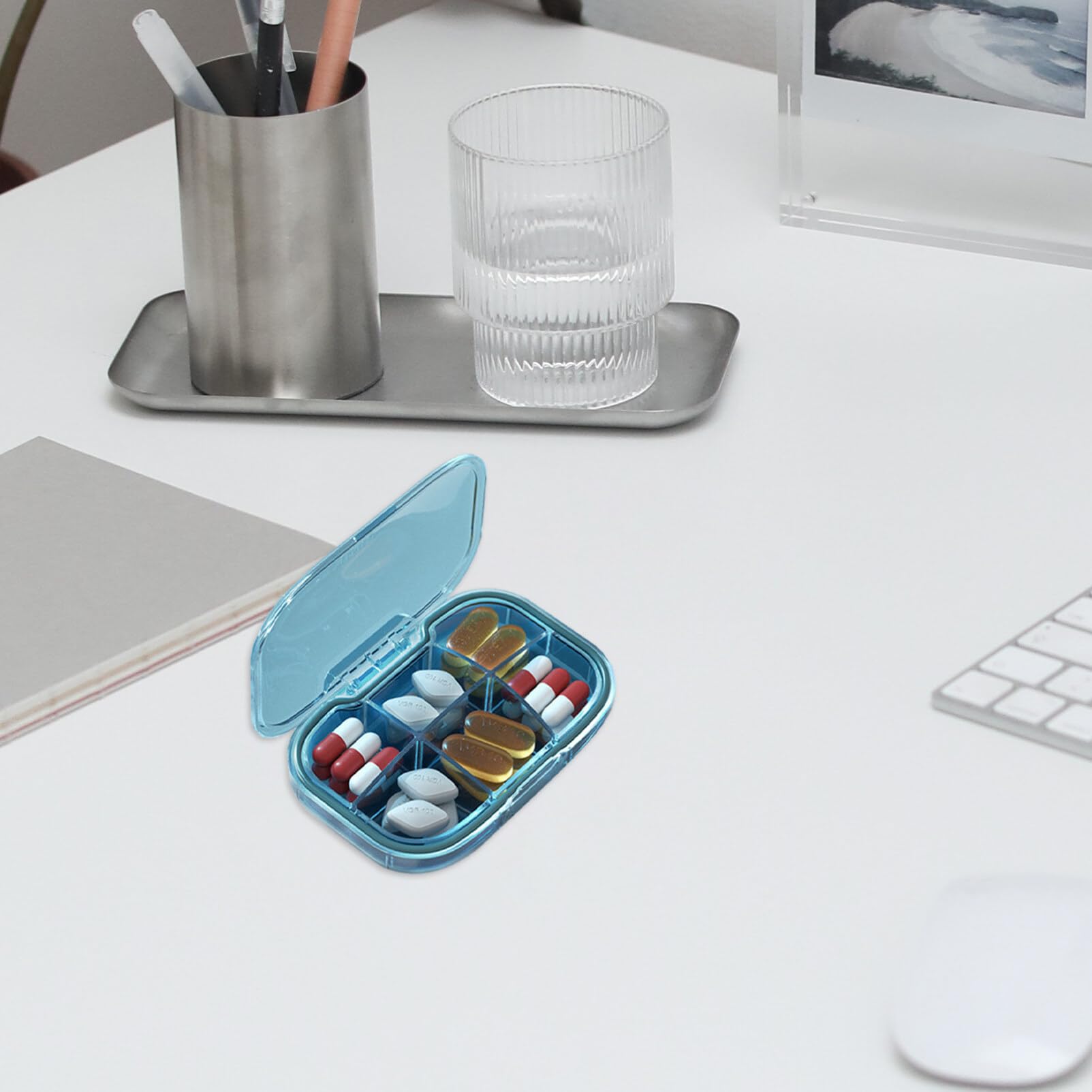 Portable Travel Pill Organizer - Compact Medicine Case with Dispenser for Pills, Vitamins & Medications | Perfect for Travel, Office & Daily Use