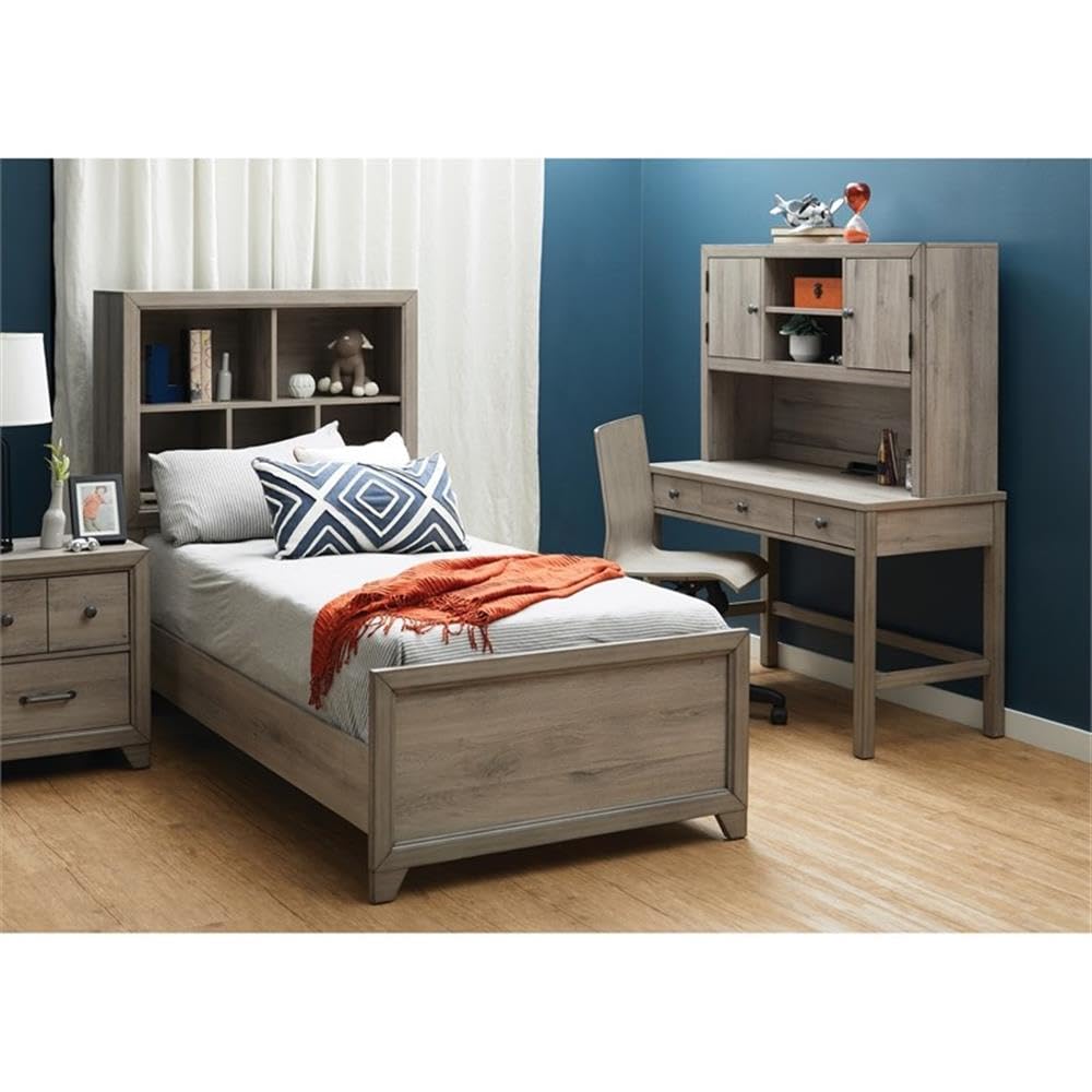 Brown USB Port Desk with Drawers - Modern Home Office Desk for Work & Study, Perfect for Small Spaces & Dorm Rooms