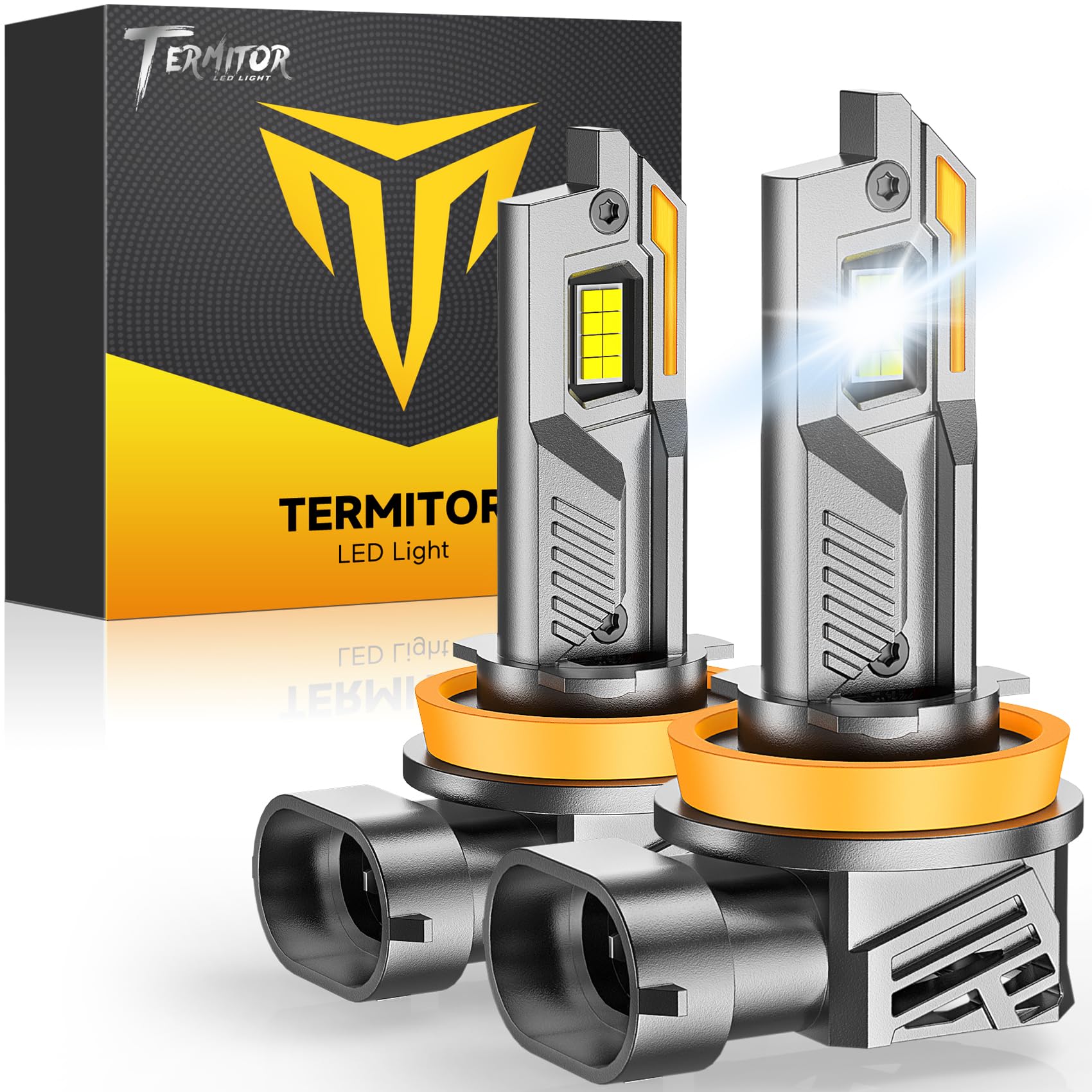 Super Bright H11/H9/H8 LED Fog Light Bulbs - 40,000LM, 6500K Cool White, 10X Brighter, Plug & Play, Pack of 2 - Perfect for Off-Road, Trucks, SUVs & Night Driving