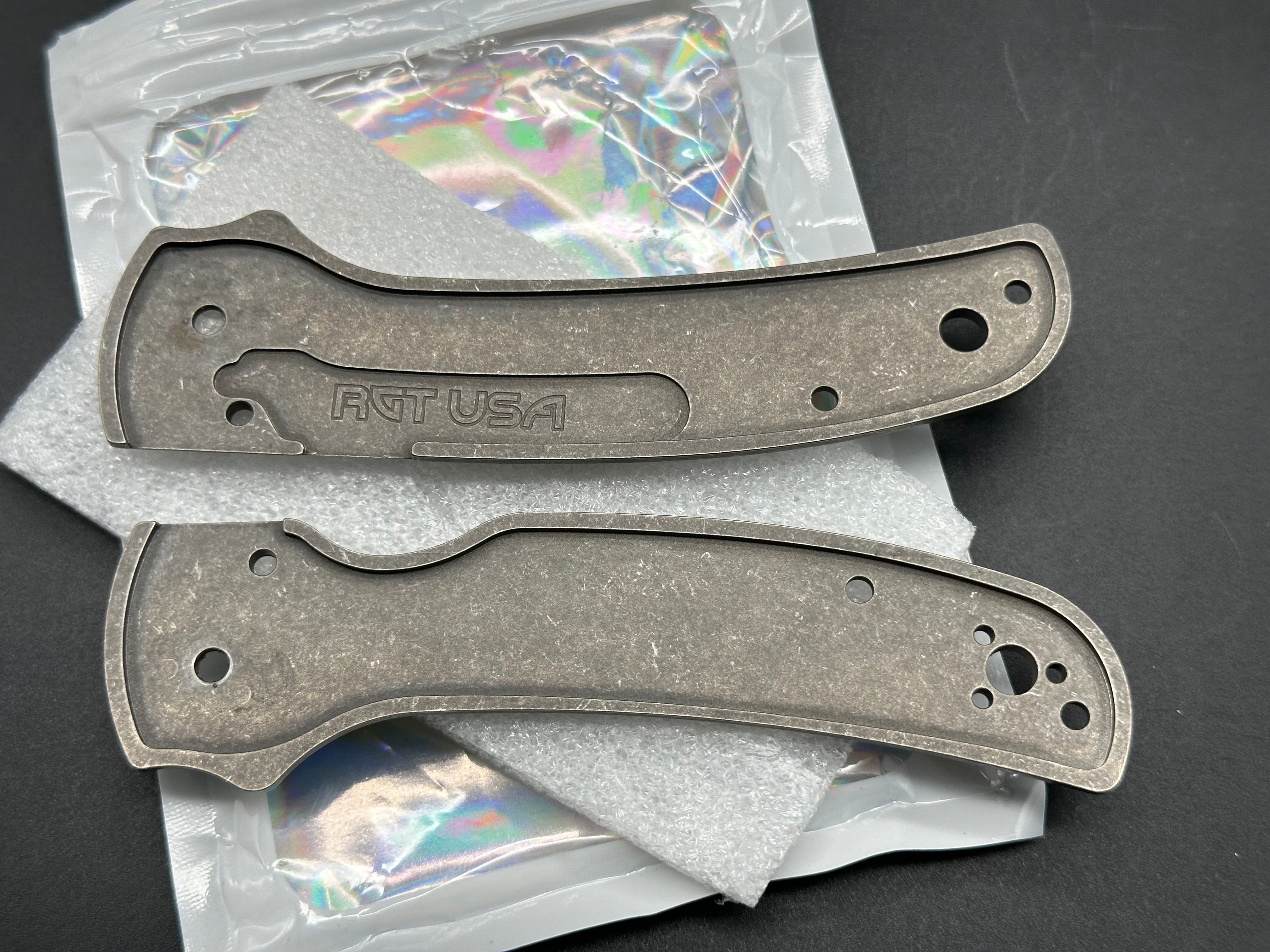 Spyderco Shaman RGT Titanium Featherweight Skinny Scales - Lightweight & Durable Knife Handle Upgrade for Outdoor, EDC, and Tactical Use