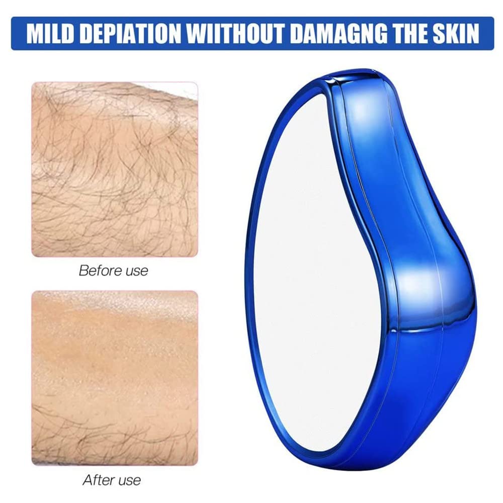 **Crystal Hair Remover Stone - Painless & Reusable Body Hair Removal Tool for Smooth Skin | Dark Blue | Quick & Easy to Clean | Perfect for Legs, Arms & Bikini Line**