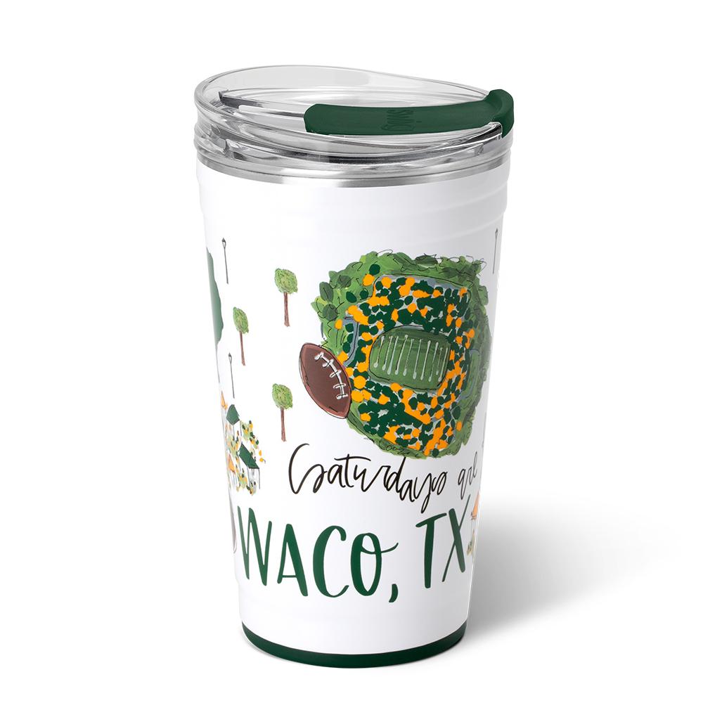 24oz Saturdays in Waco Party Cup - Insulated Stainless Steel Tumbler for Outdoor Parties, BBQs, and Tailgating
