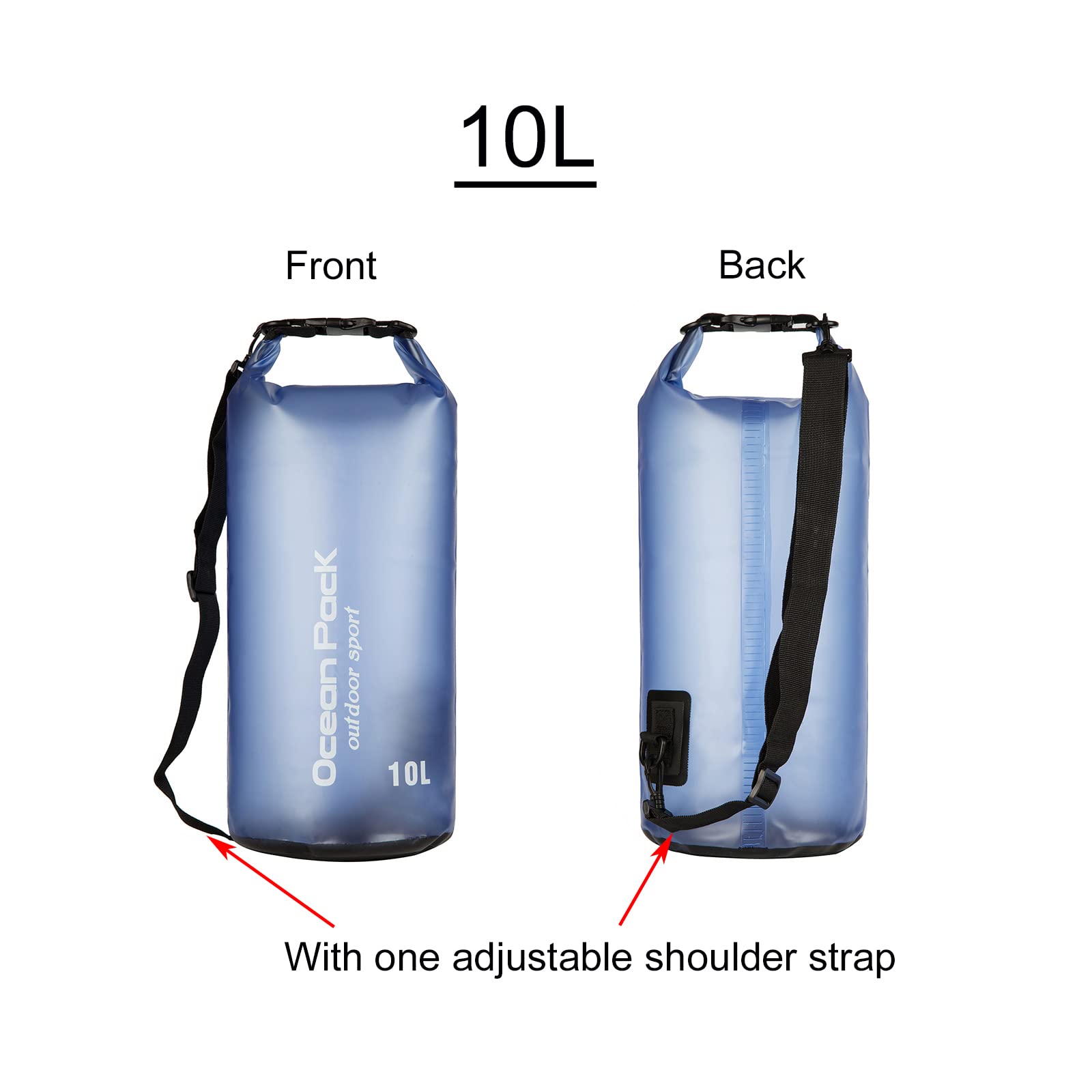 Waterproof Dry Bag 10L/20L - Floating Roll Top Backpack for Kayaking, Boating, Swimming & Outdoor Activities - Ideal for Men & Women