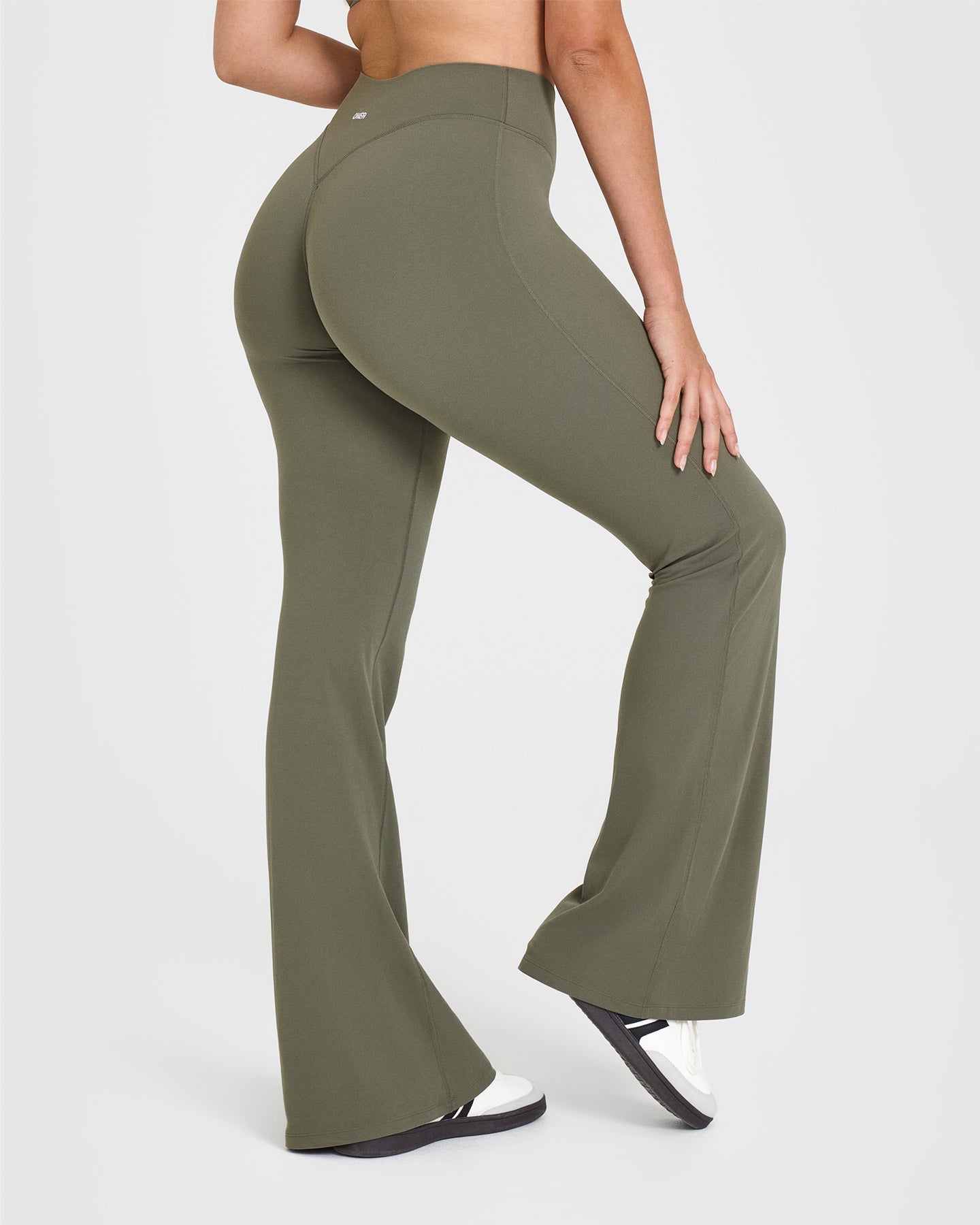 SoftMotion™ Flared Yoga Pants for Women - Stretchy High-Waisted Leggings in Alpine Green | Perfect for Yoga, Pilates & Lounge Wear