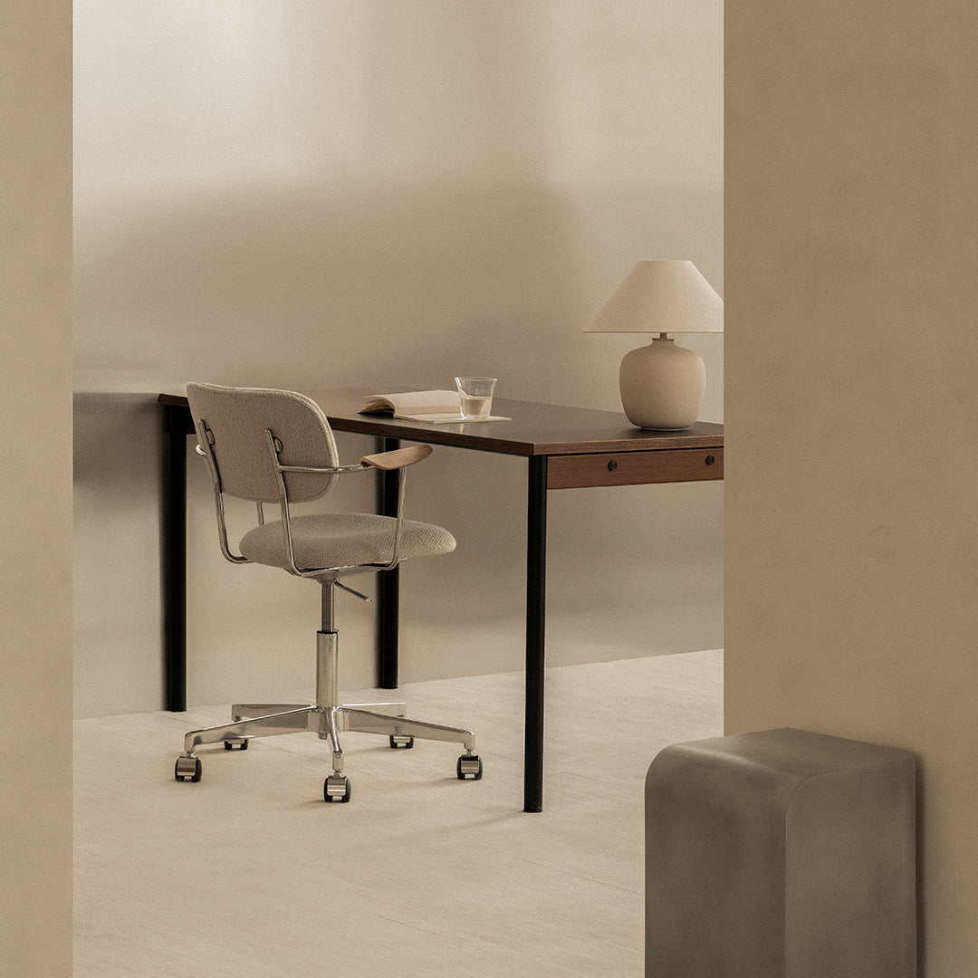 Ergonomic Co Office Armchair - Fully Upholstered Swivel Chair with Casters for Home & Office Workspace