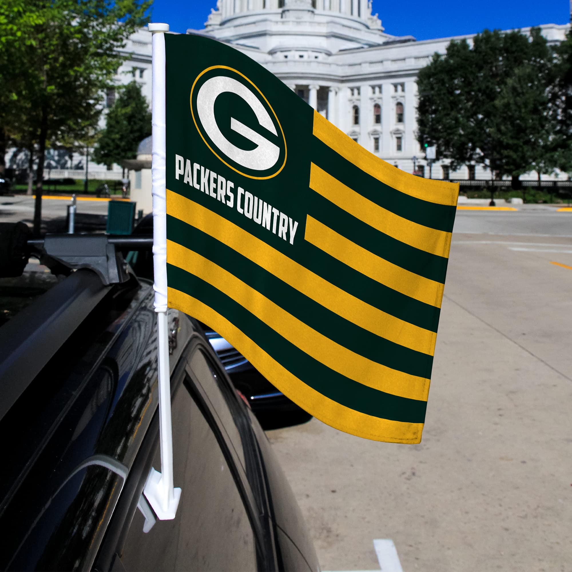 NFL Car Flag Double Sided - Officially Licensed Team Logo - Durable Polyester Car Accessory for Game Day Tailgating & Road Trips