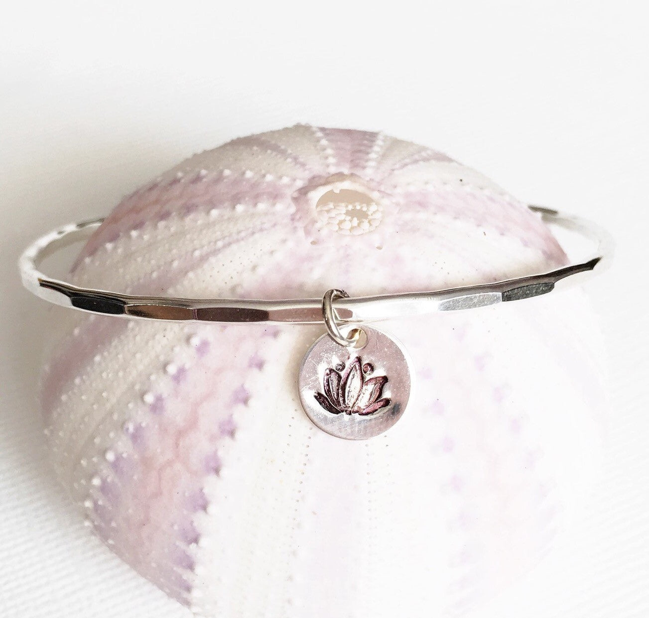 Bangle Haley Lotus Charm Bracelet (B274) - Elegant Boho Jewelry for Women, Perfect for Festivals, Parties & Everyday Wear