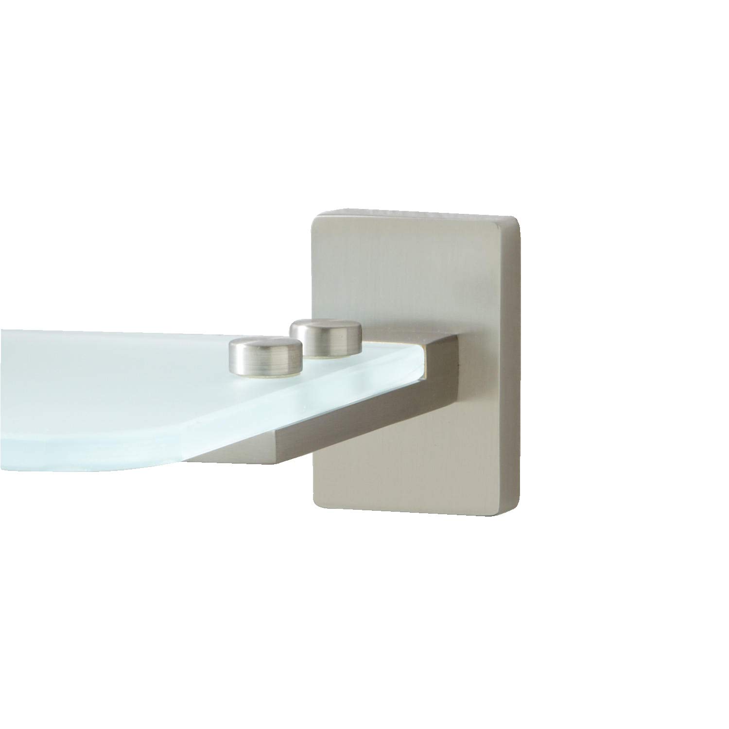 Naiture Brushed Nickel Tempered Glass Shelf - Heavy Duty, Rust-Resistant for Kitchen, Bathroom, or Living Room Storage & Display