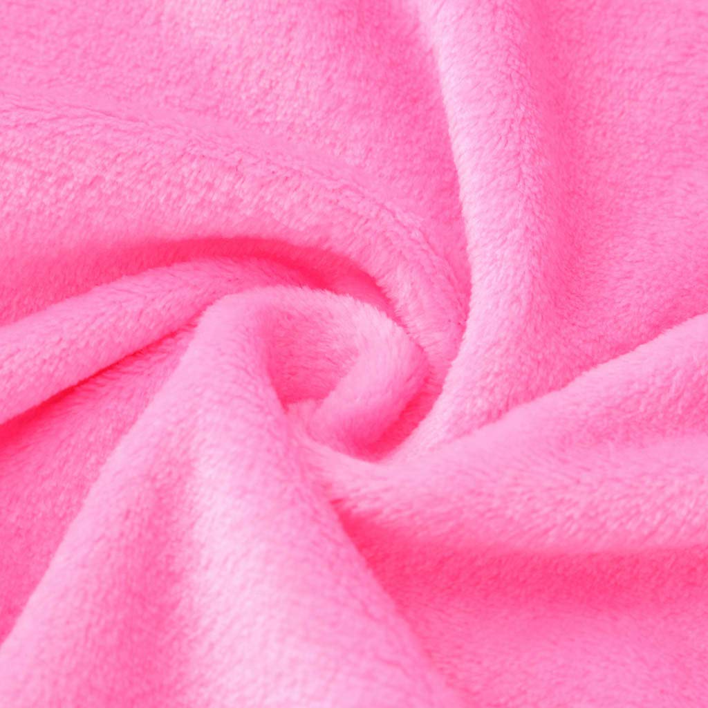 Soft Flannel Cashmere Blend Kids' Towel Clothes Set for Boys & Girls (3-12Y) - Warm & Cozy Pink Outfit for Winter, Home & Travel Comfort