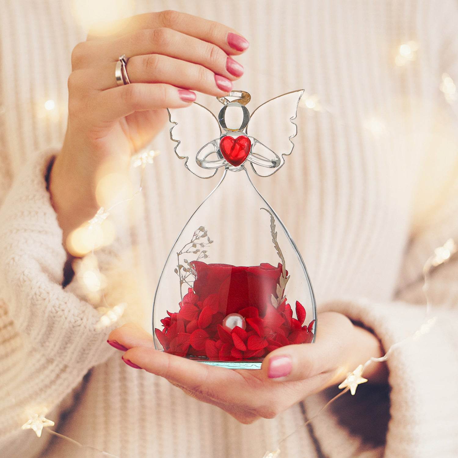 Eternal Rose Gift for Women - Preserved Real Roses in Glass Dome for Anniversary, Valentine's Day & Romantic Occasions