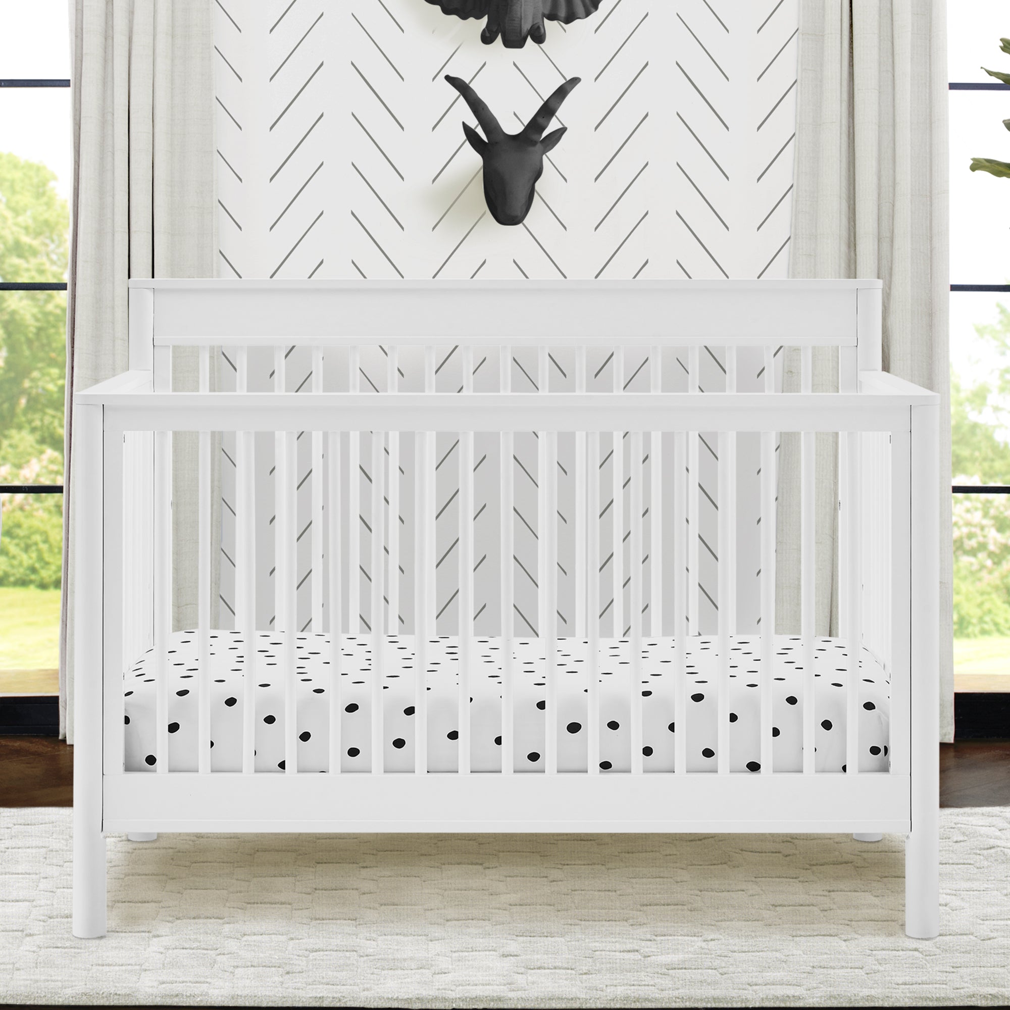 Remy 6-in-1 Convertible Baby Crib - Toddler Bed, Daybed & Full Size Bed - Safe Nursery Furniture for Newborn to Adult - Perfect for Baby Rooms, Daycare Centers & Guest Bedrooms