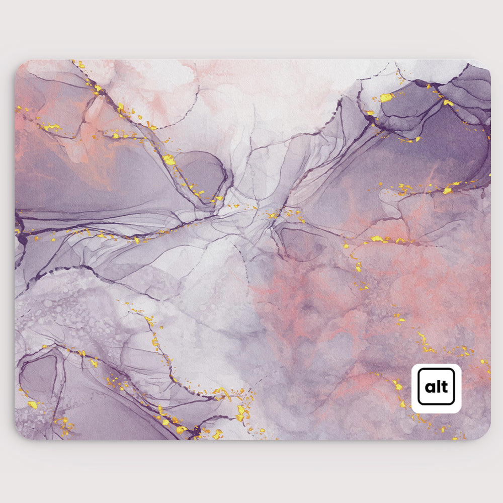 Pink Marble Gaming Mouse Pad - Non-Slip Rubber Base, Smooth Surface for PC & Laptop - Perfect for Office, Gaming & Home Use