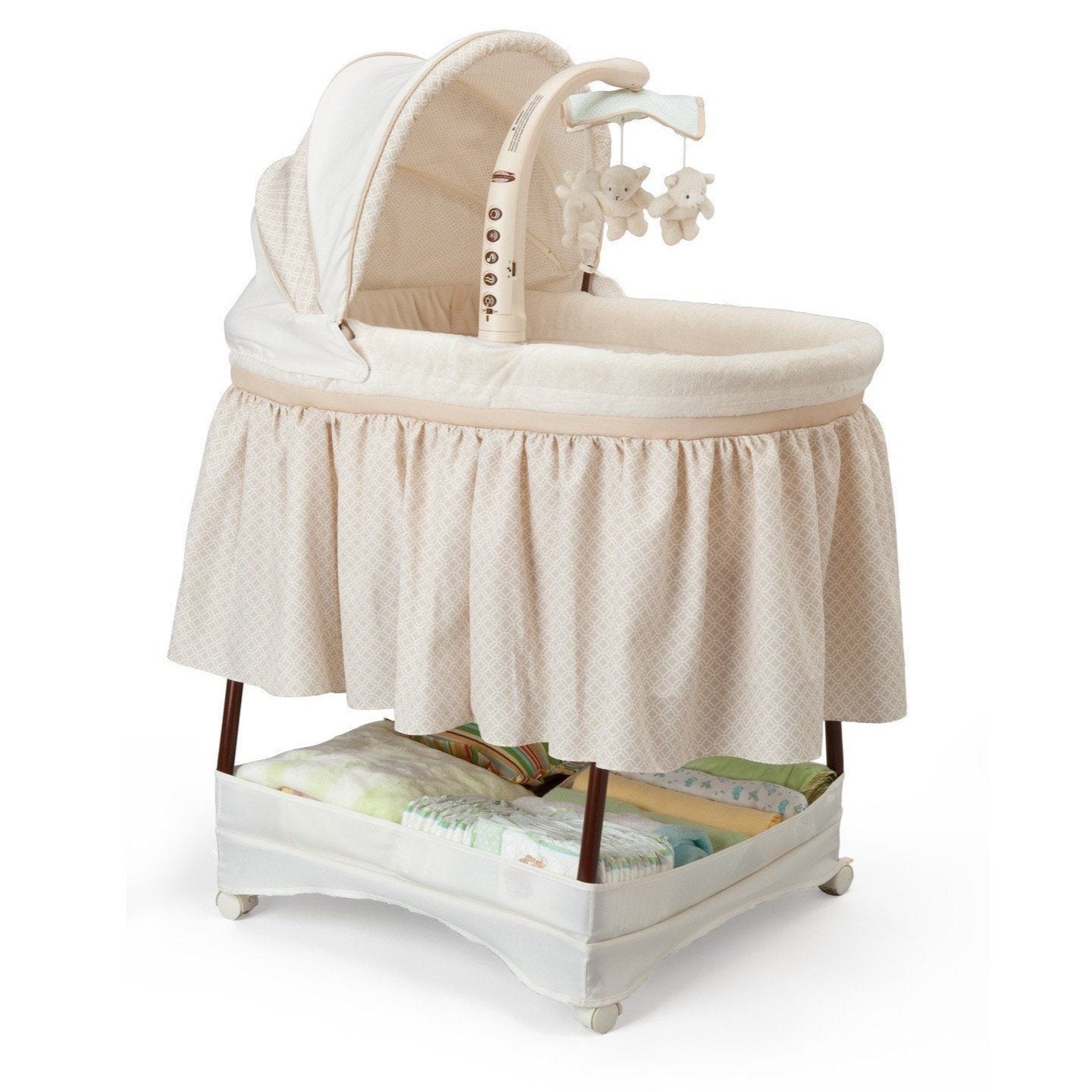 Slumber Time Elite Gliding Bassinet - Portable Baby Crib for Newborns & Infants - Smooth Rocking Motion for Better Sleep - Perfect for Nursery, Bedroom & Travel Use