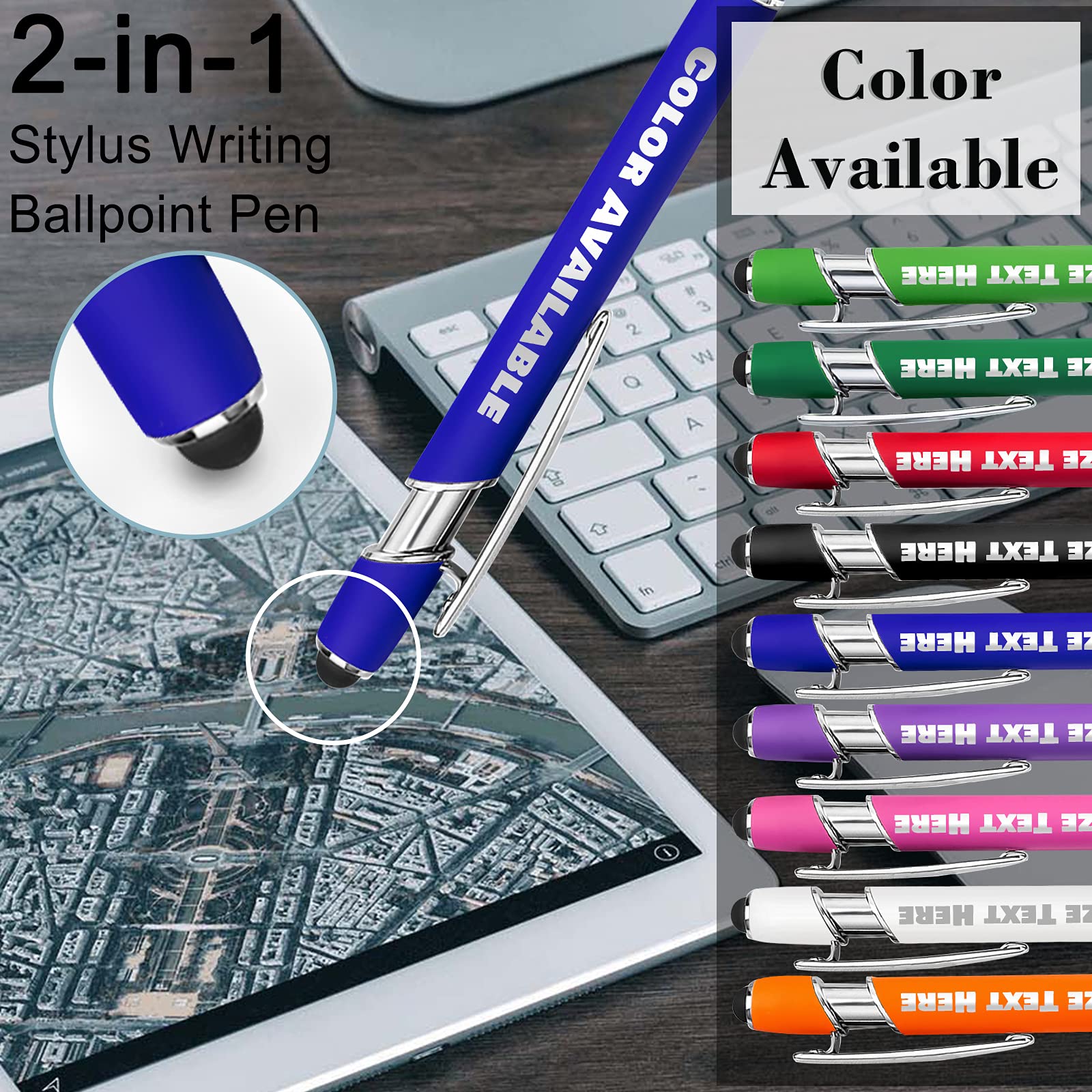 500 Custom Engraved Pens Bulk - 252 Personalized Ballpoint Pens with Business Name/Logo (Medium Point, Black Ink) - Ideal for Corporate Gifts, Promotional Events & Office Supplies