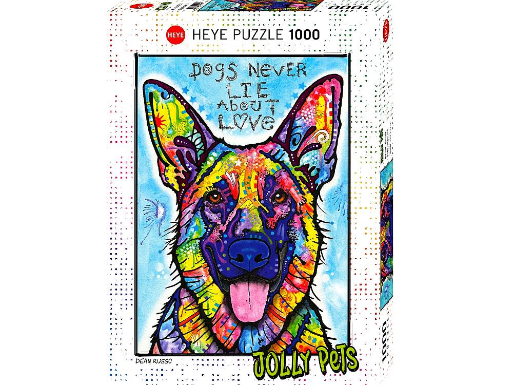 Heye Jolly Pets 1000-Piece Jigsaw Puzzle - Dogs Never Lie by Dean Russo | Fun Family Activity & Home Decor for Puzzle Lovers