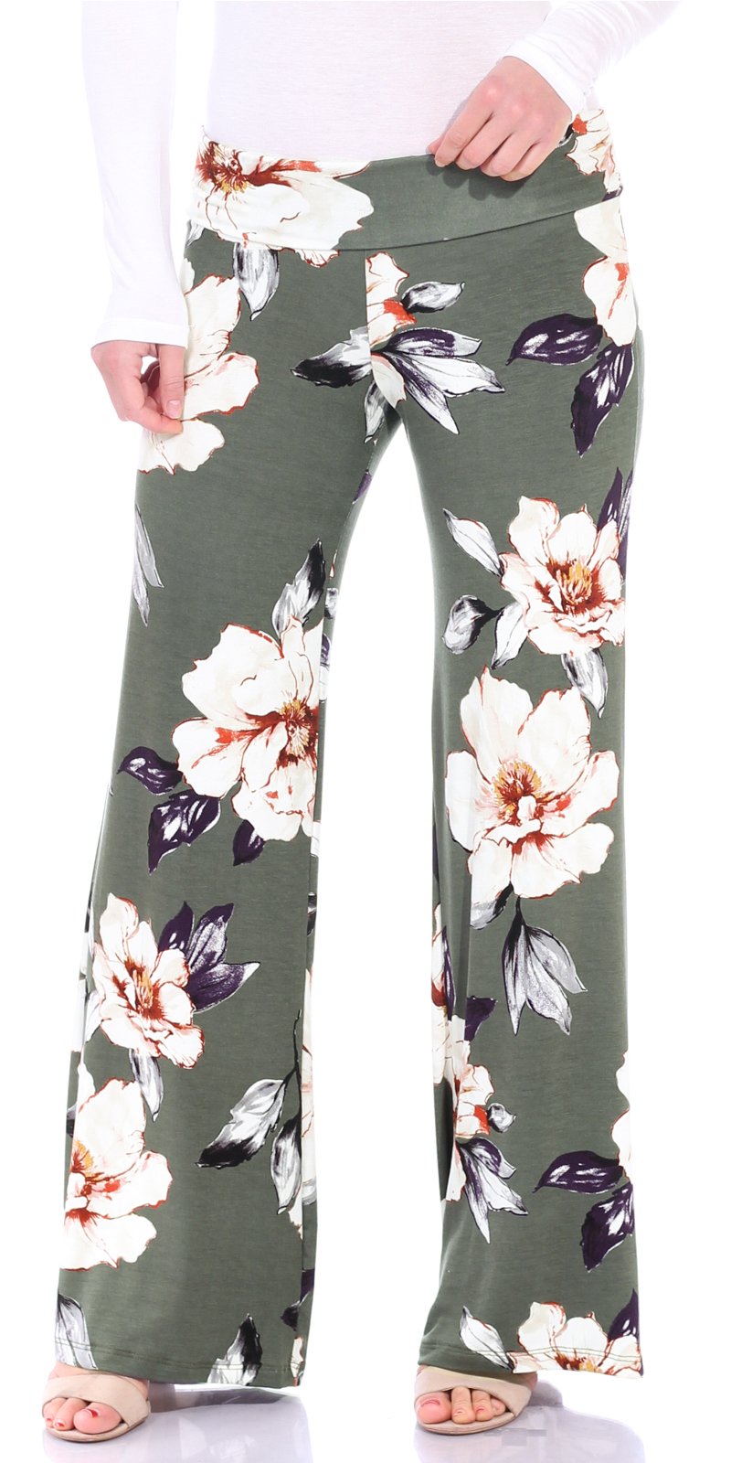 Popana Women's Wide Leg Palazzo Pants - Casual Summer Flare Pants for Plus Size - Made in USA - Perfect for Beach, Vacation & Boho Style Outfits