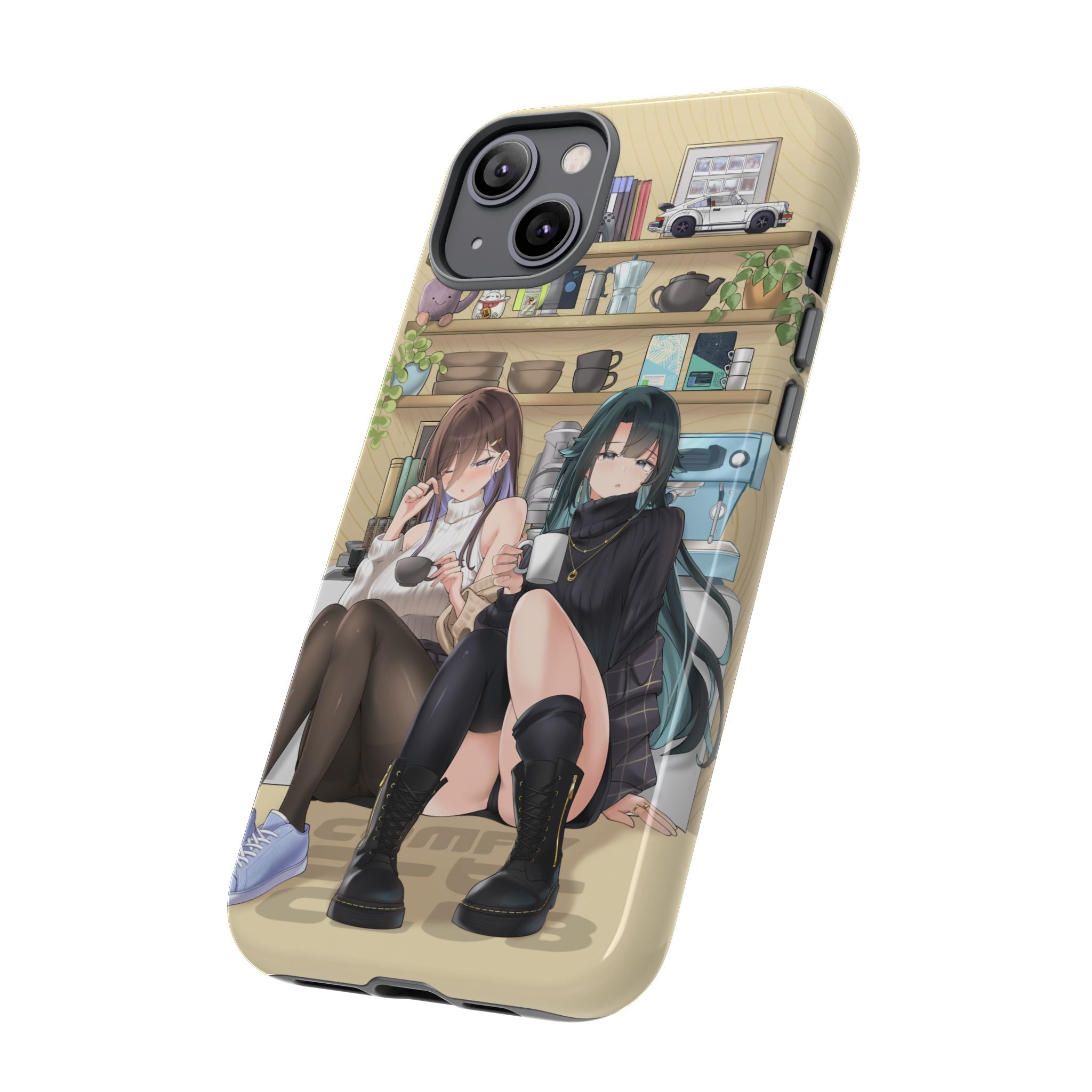 Premium COMFY COFFEE SATOMI+FLOR Phone Case - Trendy Floral Design, Shockproof Protection for iPhone & Samsung | Perfect for Everyday Use, Travel & Gifts