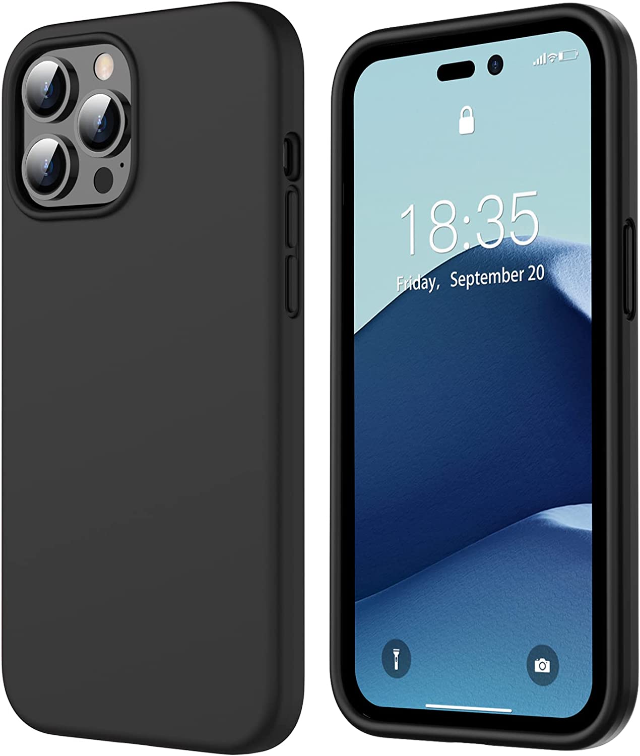 Premium Magnetic Liquid Silicone Case for iPhone 14 Pro Max - Shockproof Gel Rubber Bumper Cover (Black) | Perfect for Daily Protection & Wireless Charging