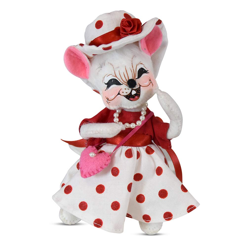Annalee 6-inch Sweetheart Girl Mouse Plush Toy - Perfect for Valentine's Day Gifts, Collectibles, and Home Decor