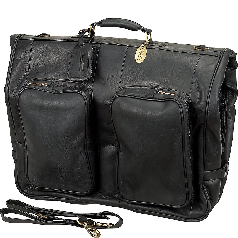 Claire Chase Premium Leather Saddle Garment Bag for Travel & Business - Durable One Size Fits All Suit Cover for Airplane, Wedding & Formal Events