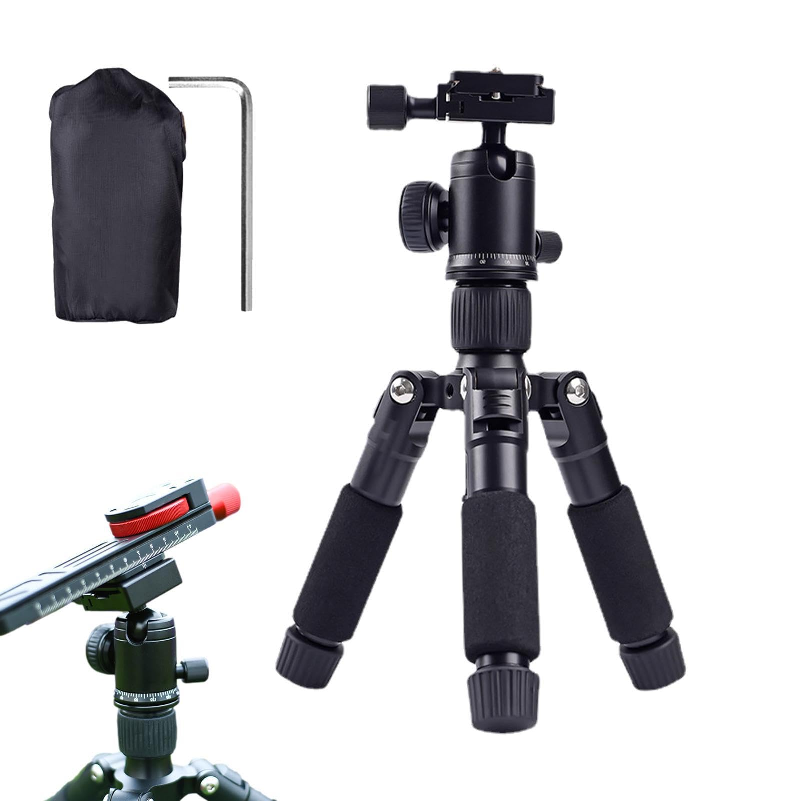 Diaza Portable Adjustable Phone Tripod Stand - Stable Desktop & Tabletop Tripod Holder for Smartphones - Perfect for Selfies, Camera Photography, Live Streaming, Night Fishing & Vlogging - Compact Travel Tripod for iPhone, Android & Social Media Content Creation