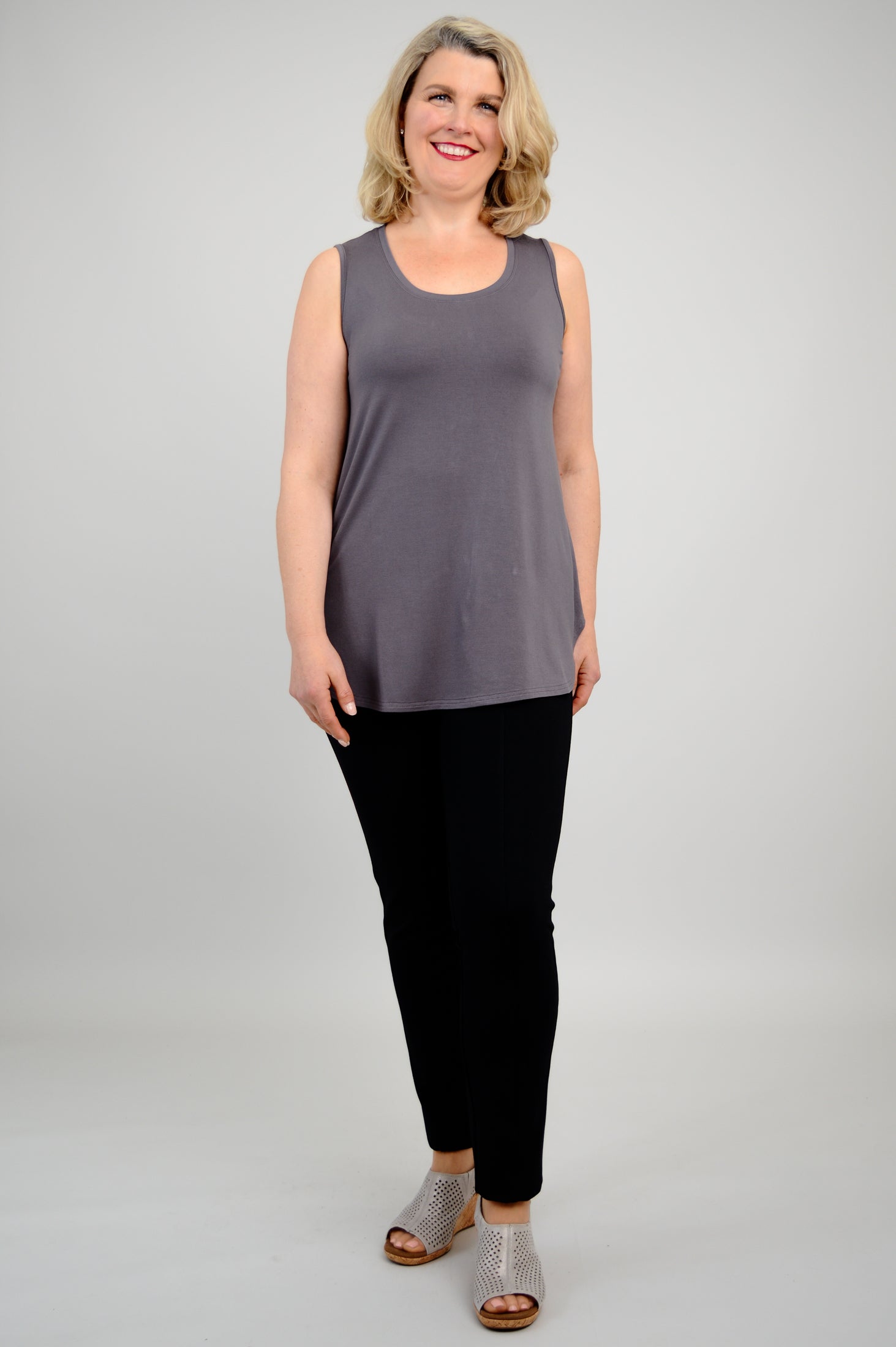 Stylish Charcoal Bamboo Jazz Tank Top for Women | Breathable & Comfortable | Perfect for Yoga, Gym & Casual Wear